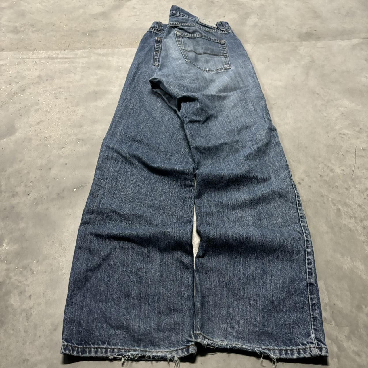 Japanese Brand × Vintage Crazy Vintage Y2K/2000s Grunge Faded Dark Wash Denim Jeans! Size US 34 / EU 50 - 4 Thumbnail