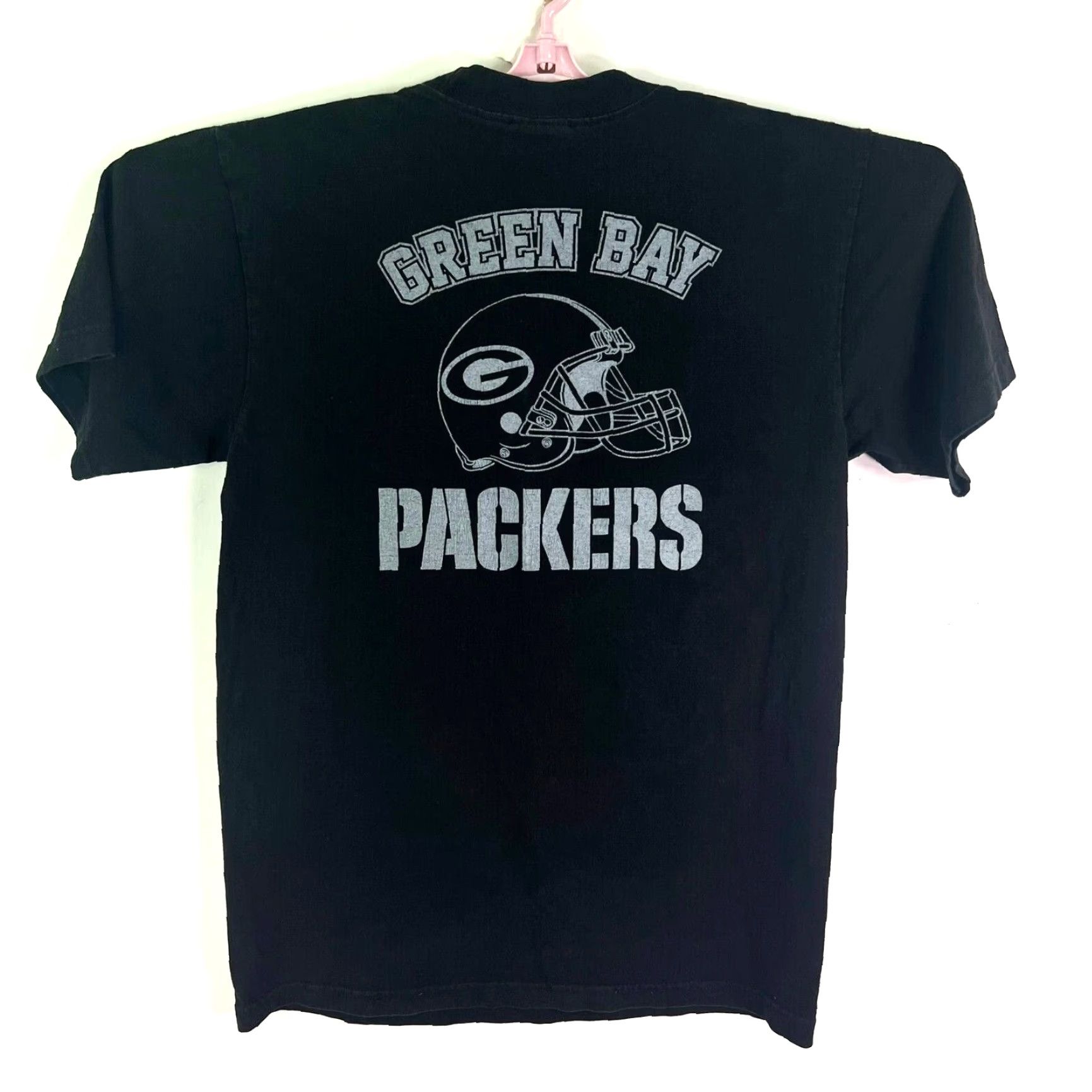Vintage SHAKA Green Bay Packers SHAKA Tag T-Shirt Mens M Black Crew Neck 2 Sided Graphic Tee Cap America USA Sports Size US M / EU 48-50 / 2 - 6 Thumbnail
