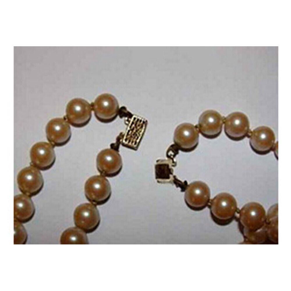 Designer Double Strand Simulated Pearl Necklace 14 kt Gold Filigree Size ONE SIZE - 5 Thumbnail
