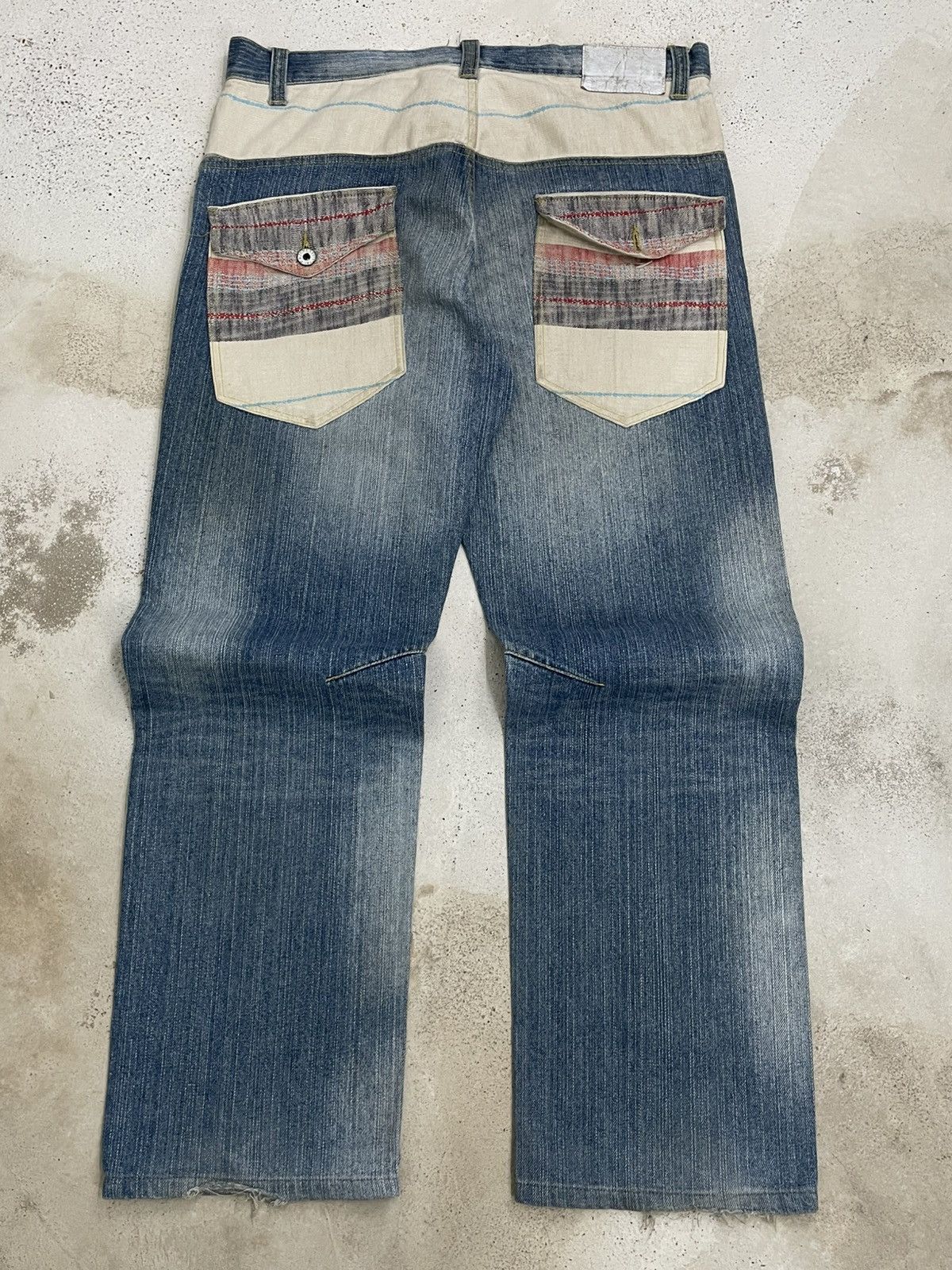 Kapital Vintage Japan 90S Saf And Fool Distressed Patchwork Denim Size US 34 / EU 50 - 8 Thumbnail