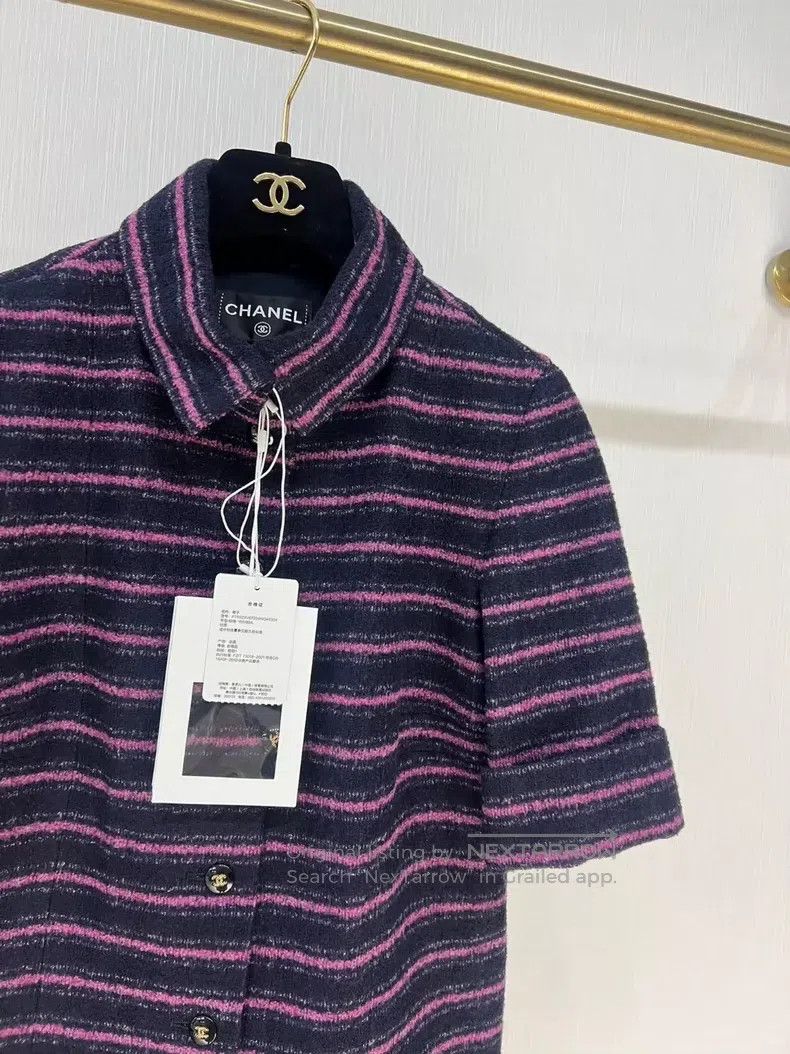 Chanel Chanel 23B new short-sleeved striped dress coat Size XXS / US 00 / IT 34 - 2 Thumbnail