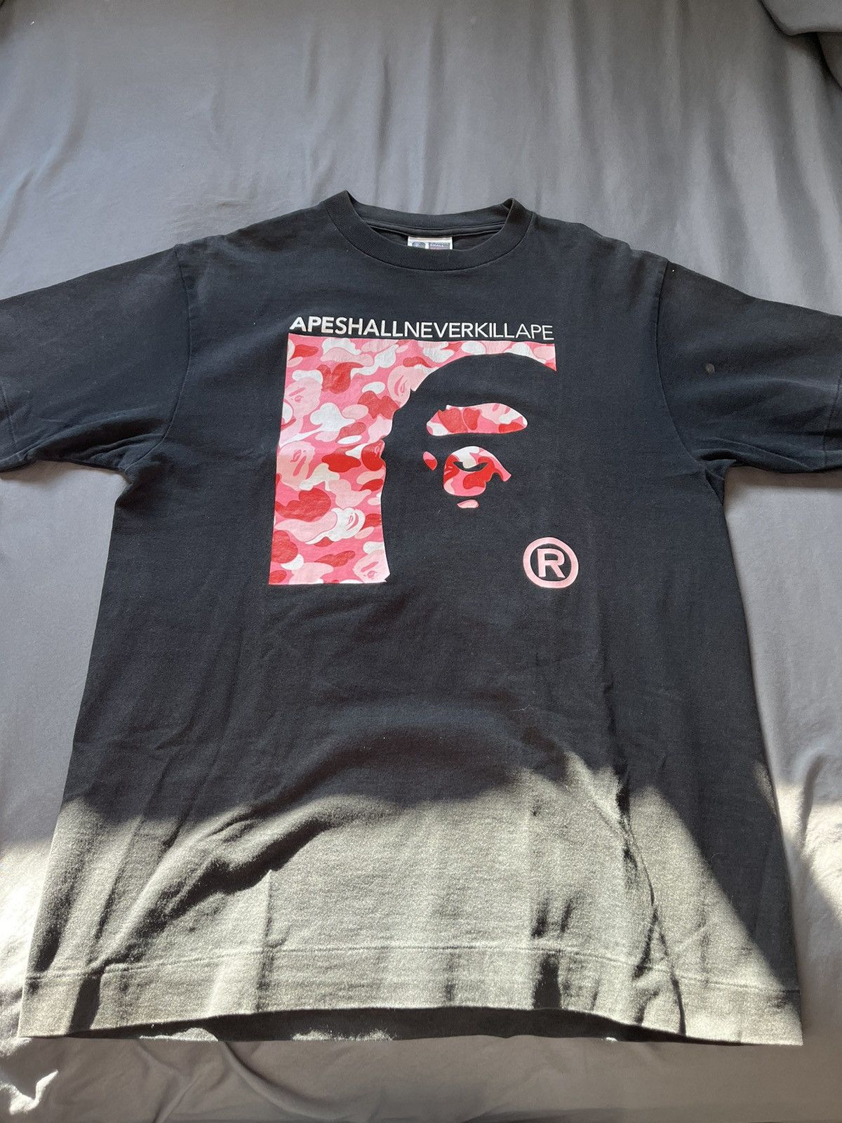 image of Bape x Nigo Abc2 Camo Ape Head Tee in Black, Men's (Size Medium)