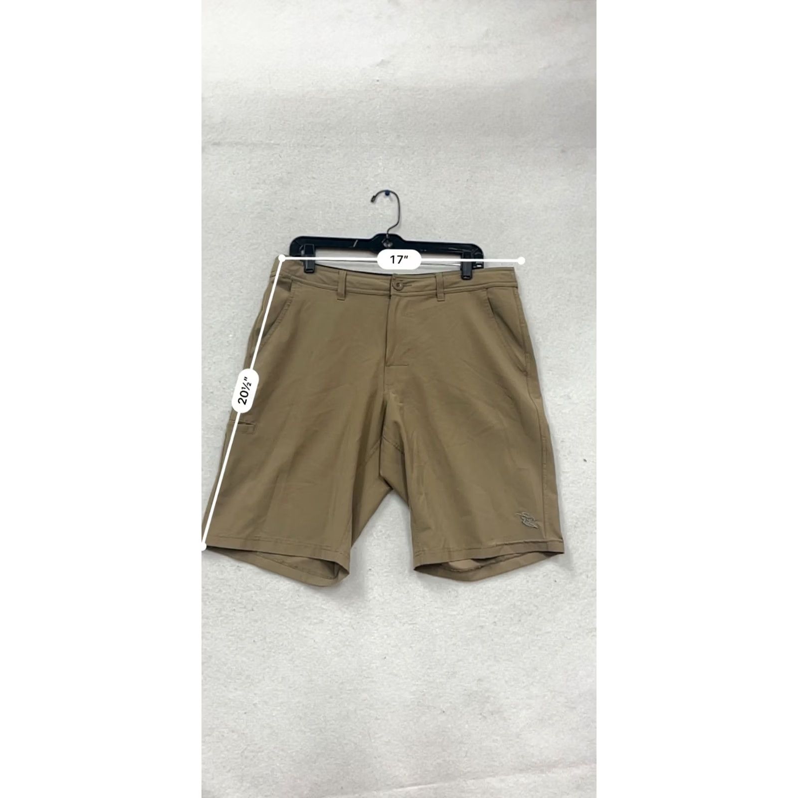 Vintage DaHui Khaki Performance Shorts Mens 34 Regular Flat Front 10in Inseam Polyester Spandex Khaki Vintage No Size US 34 / EU 50 - 7 Thumbnail
