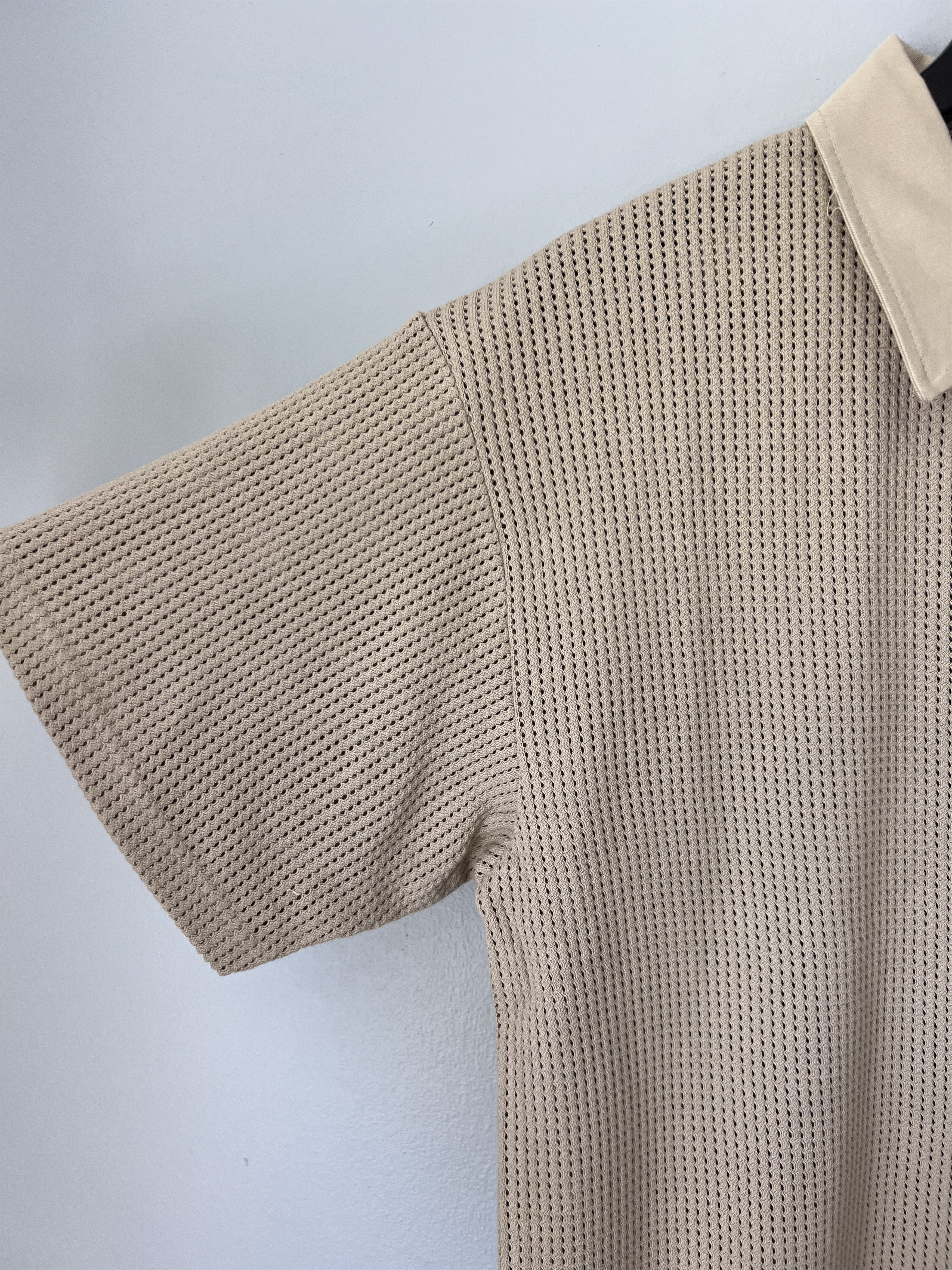 Awake NY Awake NY Open Knit Embroidered Polo in Cream Size US L / EU 52-54 / 3 - 3 Thumbnail