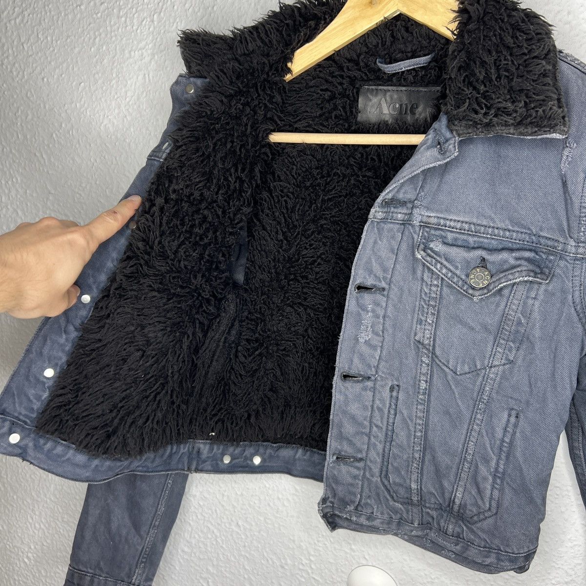 Acne Studios × Designer Acne Studios Denim Sherpa Jacket Navy If Six Was Nine Style Size S / US 4 / IT 40 - 6 Thumbnail