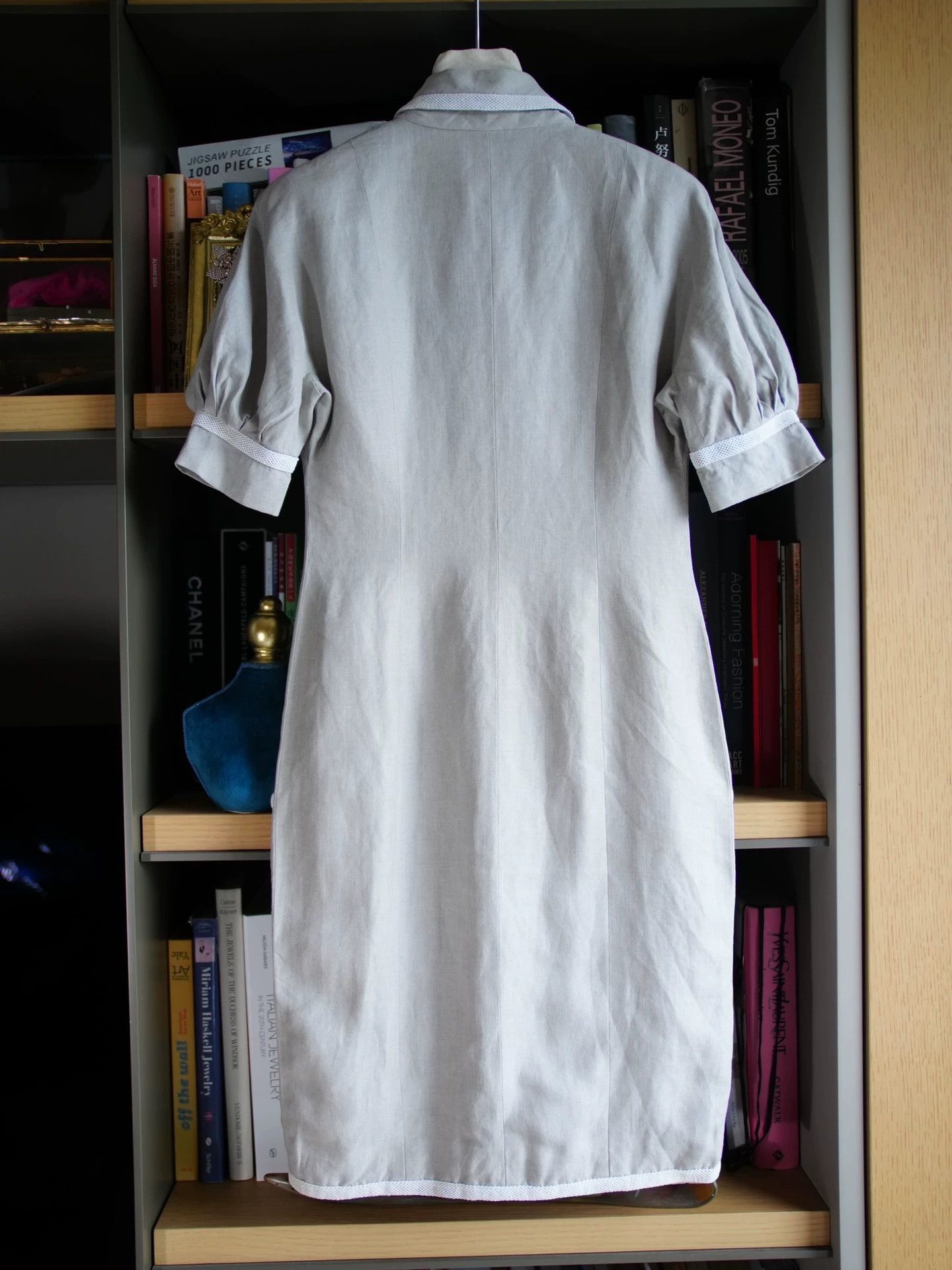 Chanel Chanel Vintage Gray Trimmed Linen Dress FR38 S/M Size S / US 4 / IT 40 - 4 Thumbnail