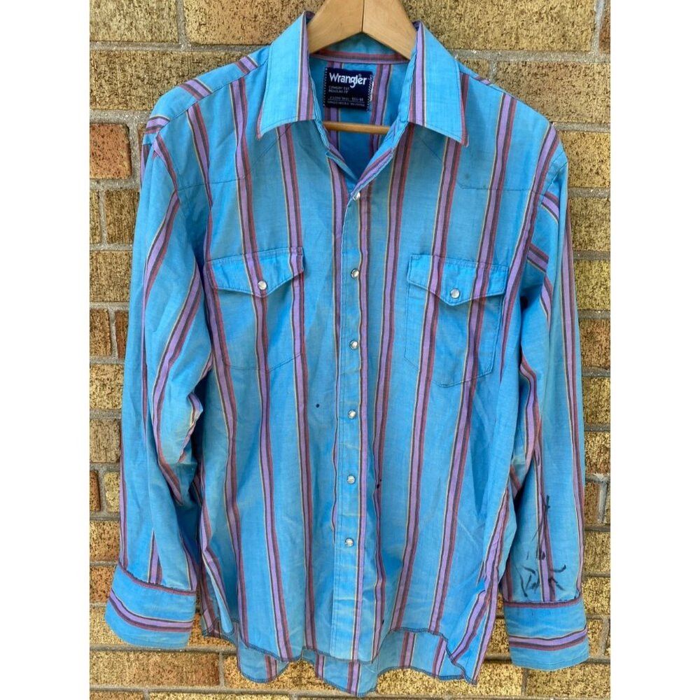 Wrangler Vintage Wrangler Pearl Snap Shirt Men Cowboy Cut Regular Fi Size US M / EU 48-50 / 2 - 1 Thumbnail