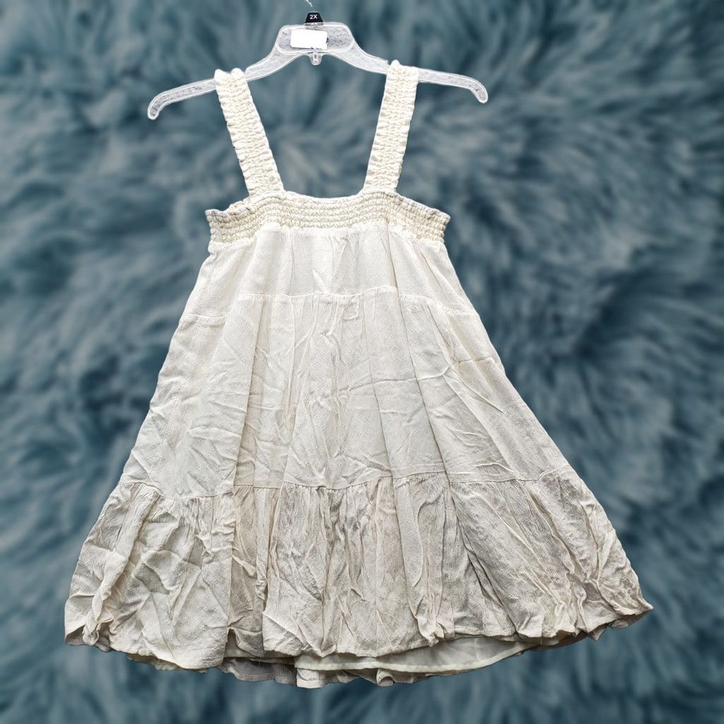 American Eagle Outfitters American Eagle Outfitters Mini Dress Womens M Tan Lined Tiered Wide Strap Size M / US 6-8 / IT 42-44 - 1 Thumbnail