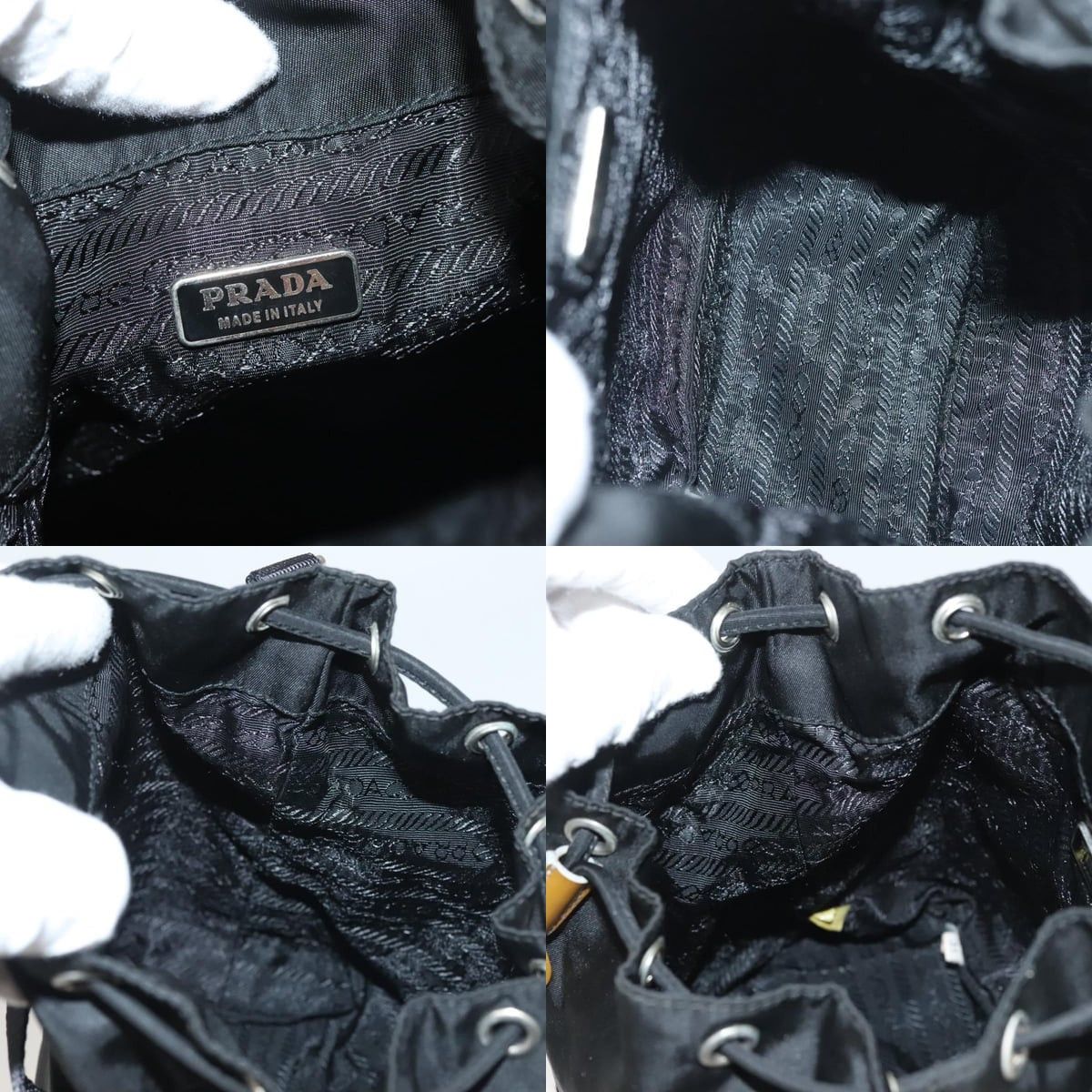 Prada PRADA Hand Bag Nylon Black Gold Size ONE SIZE - 12 Thumbnail
