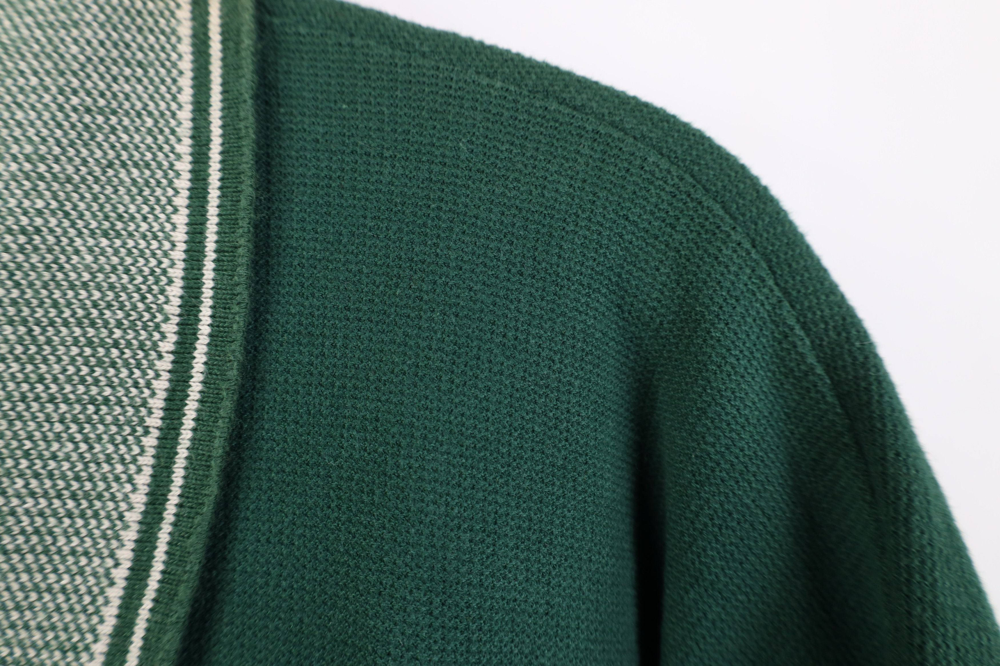 Vintage Vintage 90s Streetwear Heavy Thermal Knit Golf Polo Green Size US XXL / EU 58 / 5 - 7 Thumbnail