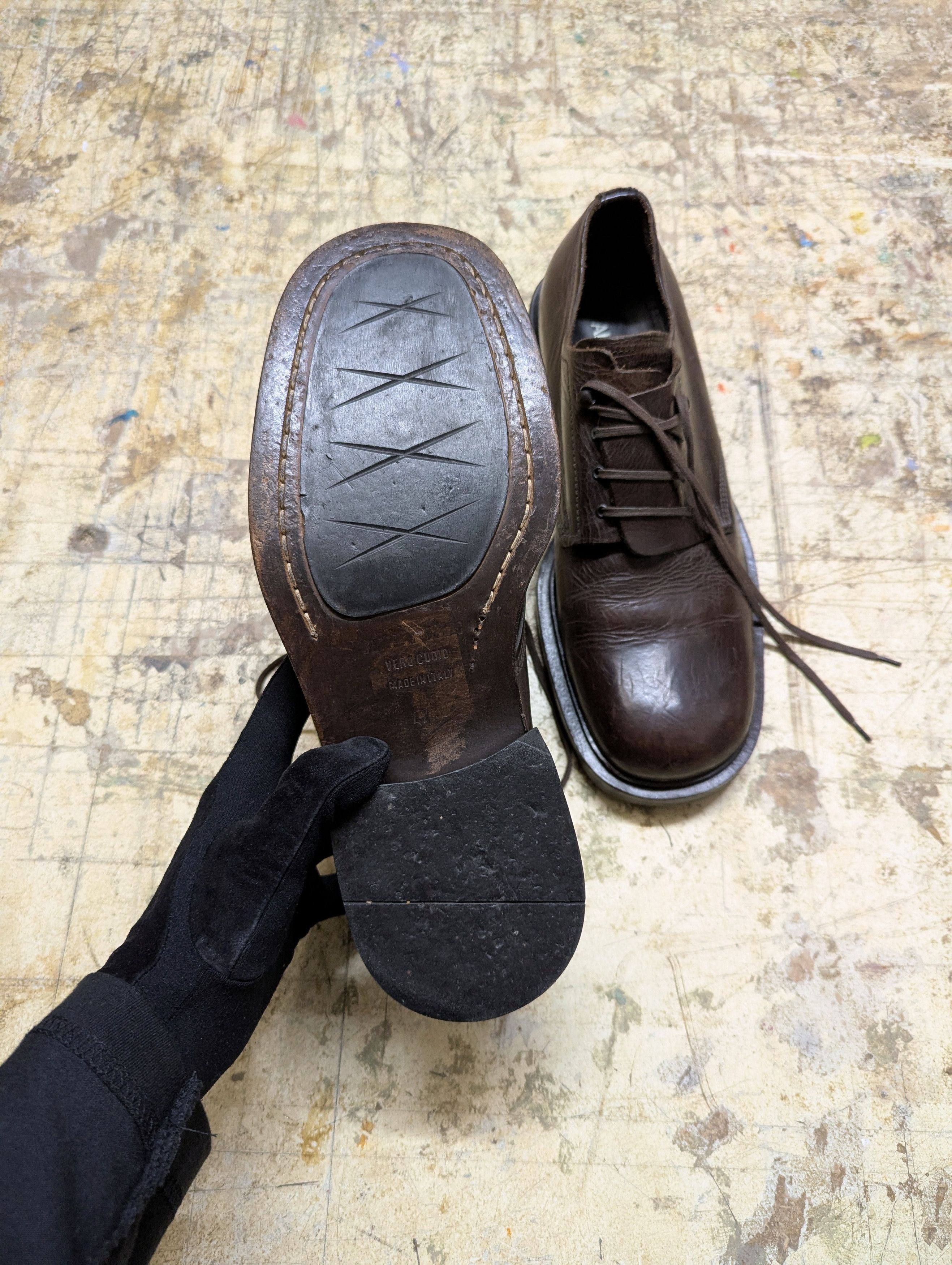 20471120 Rare! 00s Aketohn Heavy Square Toe Chunky Derby Size US 9 / EU 42 - 8 Thumbnail