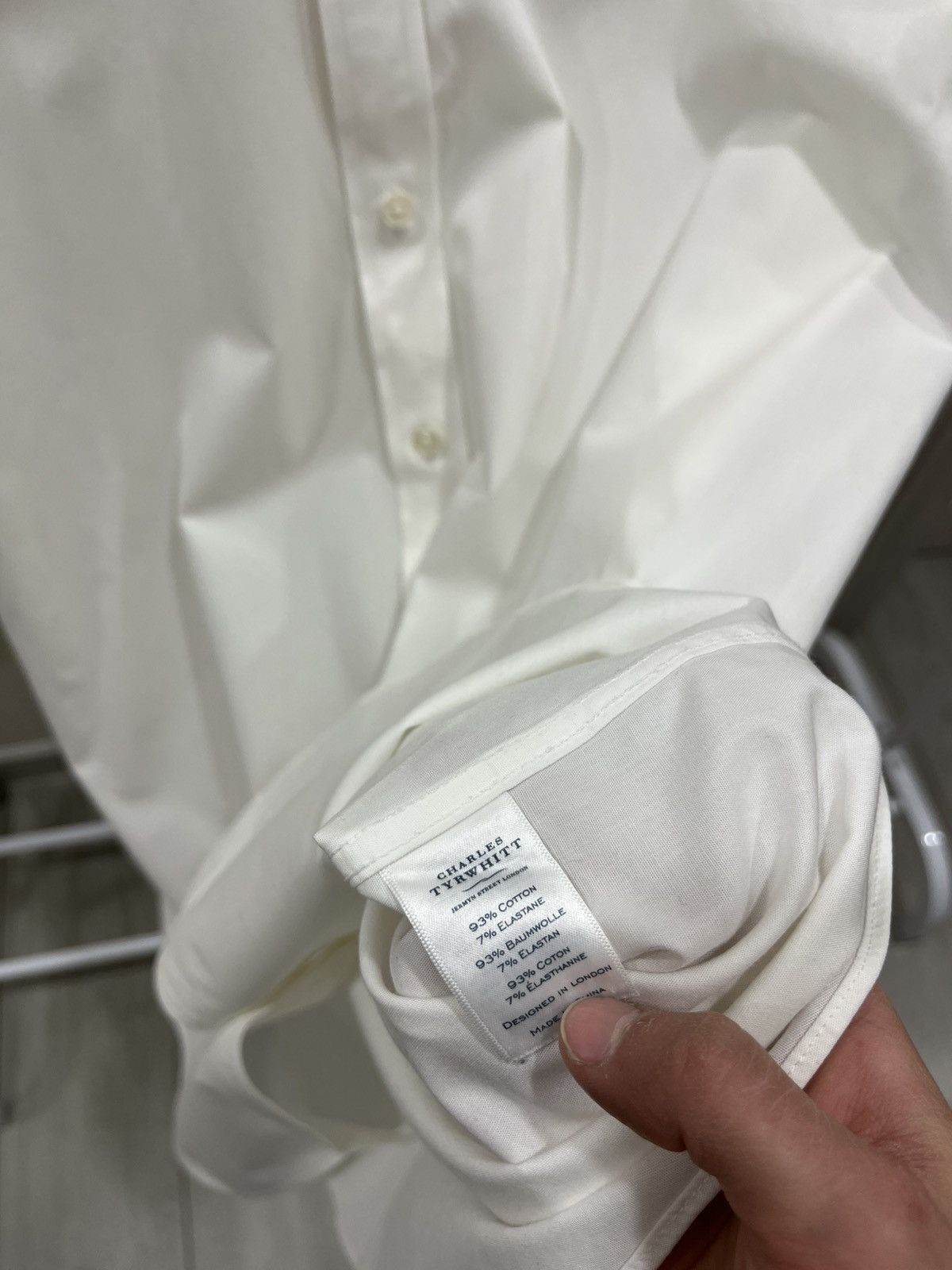 Charles Tyrwhitt Twill Button Up Ivory Size US L / EU 52-54 / 3 - 5 Thumbnail