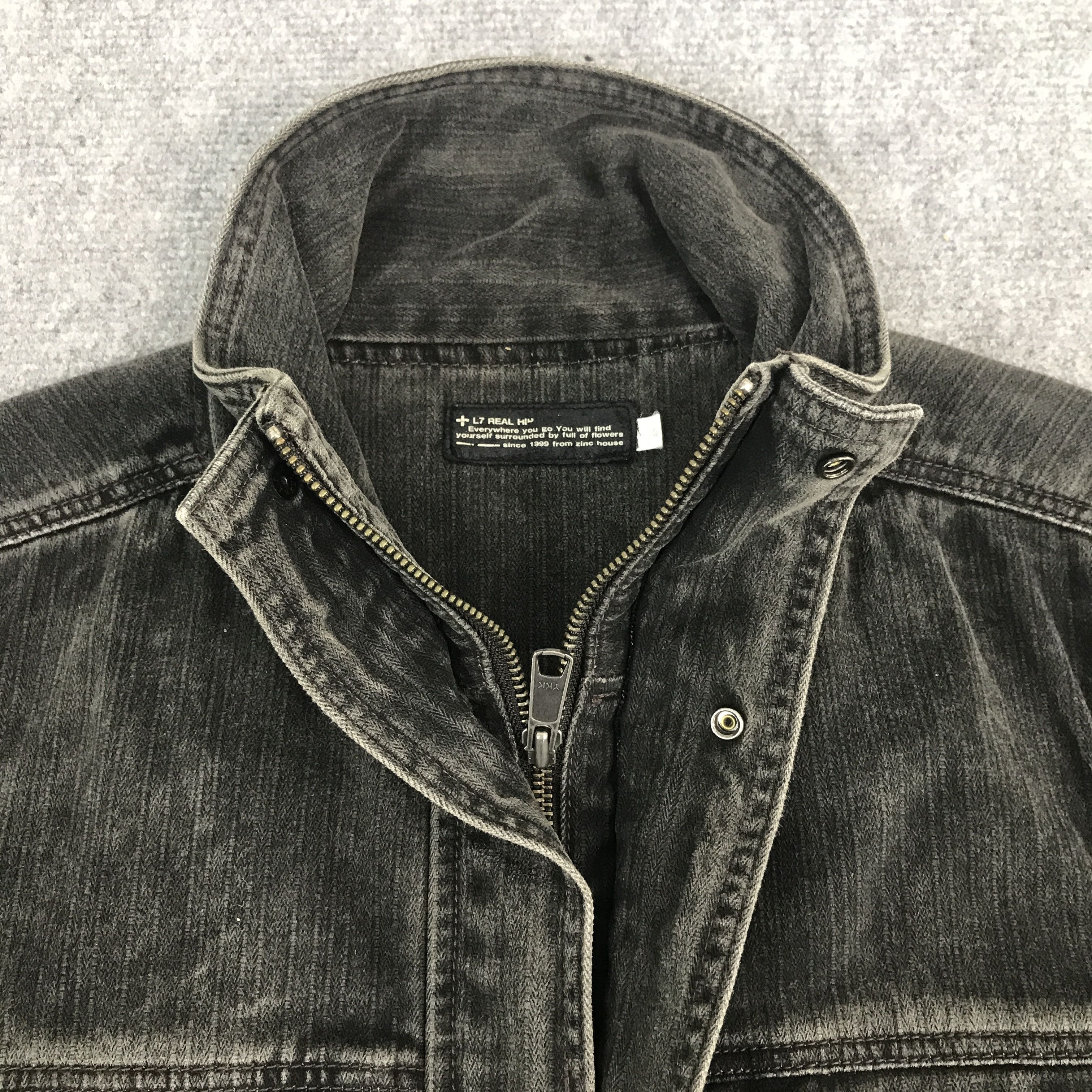 Japanese Brand × L7 Real Hip Rare L7 real hip black denim zipper jacket Size US M / EU 48-50 / 2 - 8 Thumbnail