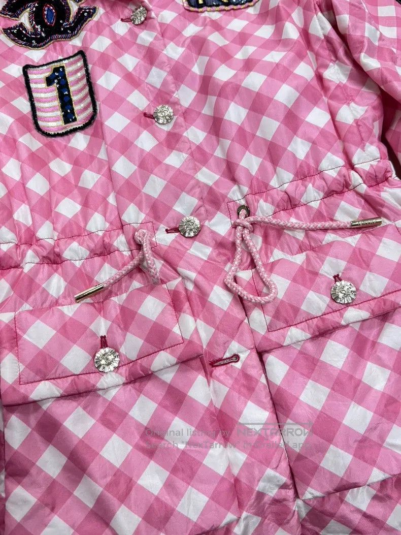 Chanel Chanel 23C pink and white plaid logo waist jacket Size XS / US 0-2 / IT 36-38 - 5 Thumbnail