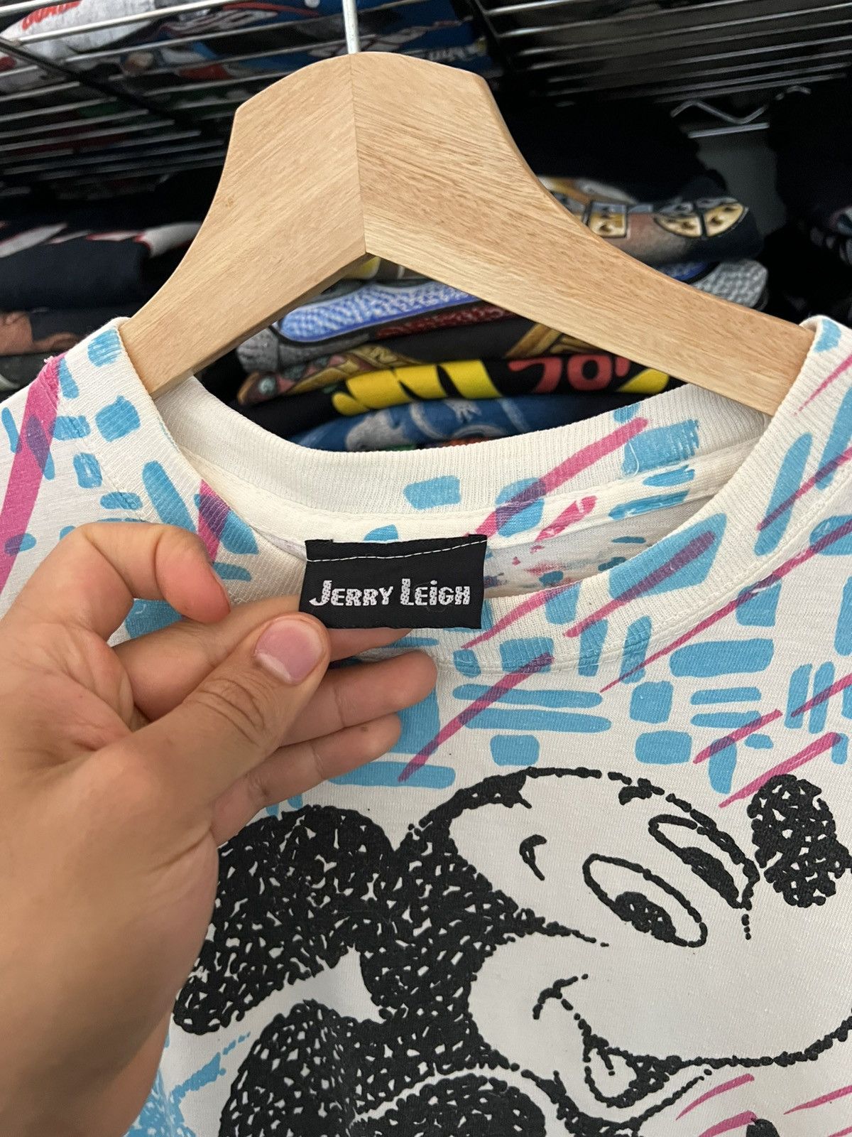 Disney 90s Mickey Mouse Jerry Leigh AOP Single Stitch Tee Size US XL / EU 56 / 4 - 5 Thumbnail