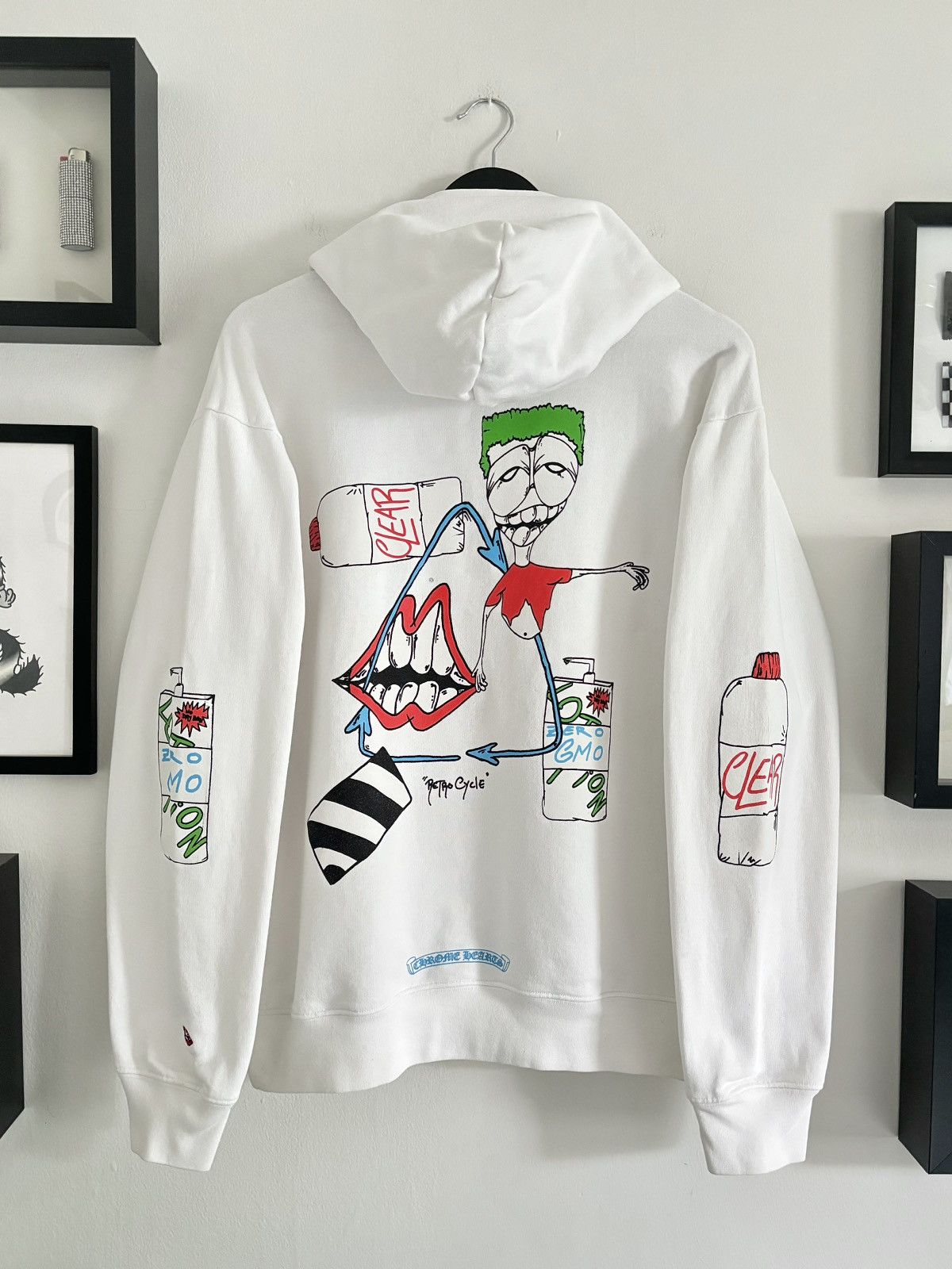 image of Chrome Hearts x Vintage Matty Boy “Color Blind” Gmo Clear Art Hoodie in White, Men's (Size Medium)