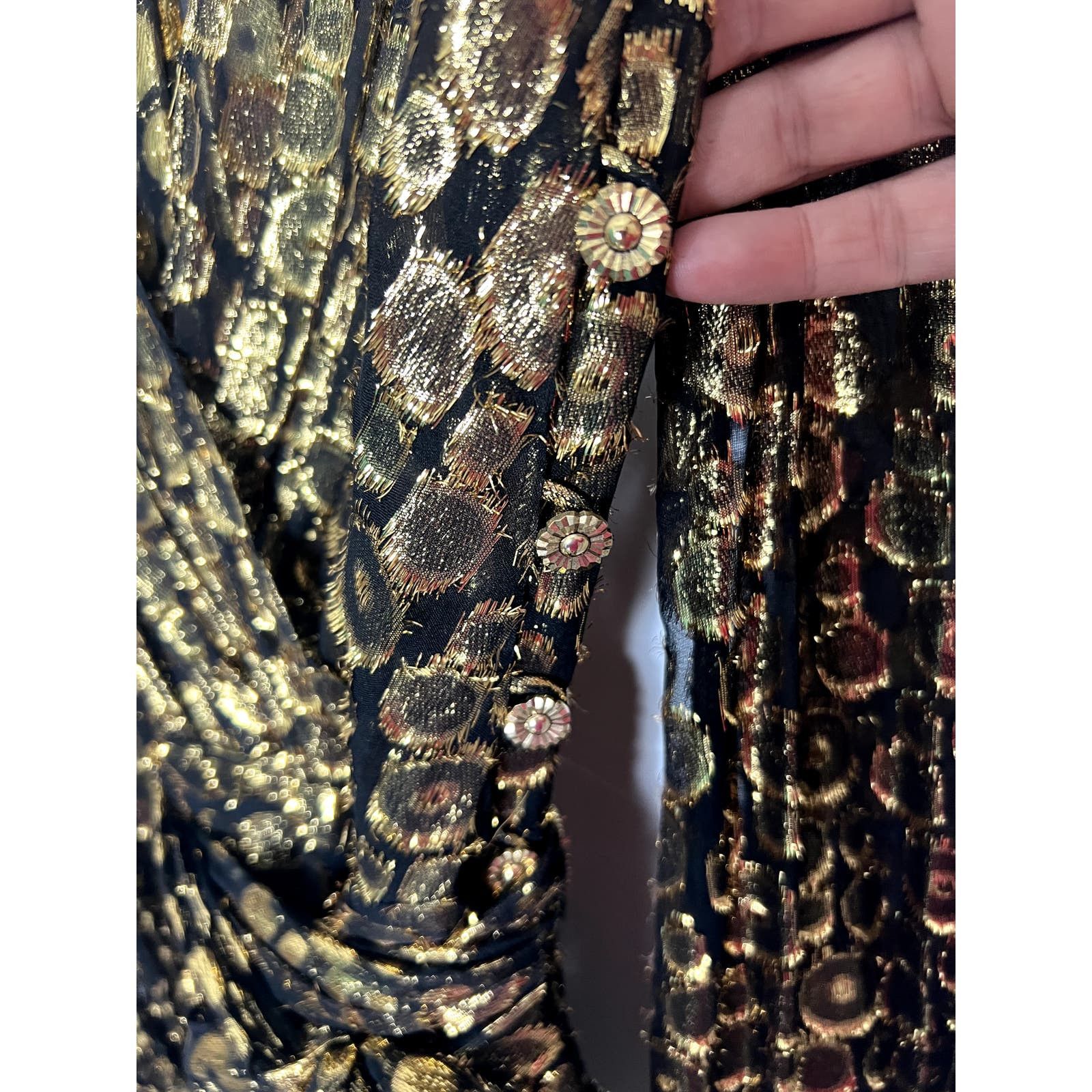 green emerald velvet dress Milly Cher Floral Jacquard One Shoulder Maxi Dress main image 1