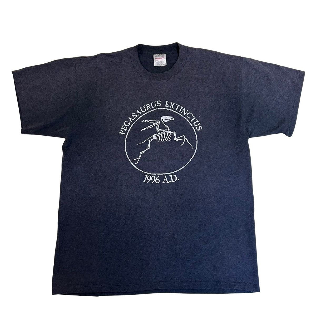 Vintage 1996 Pegasaurus Extinctus Funny Latin Skeleton T Shirt Size US XL / EU 56 / 4 - 1 Thumbnail