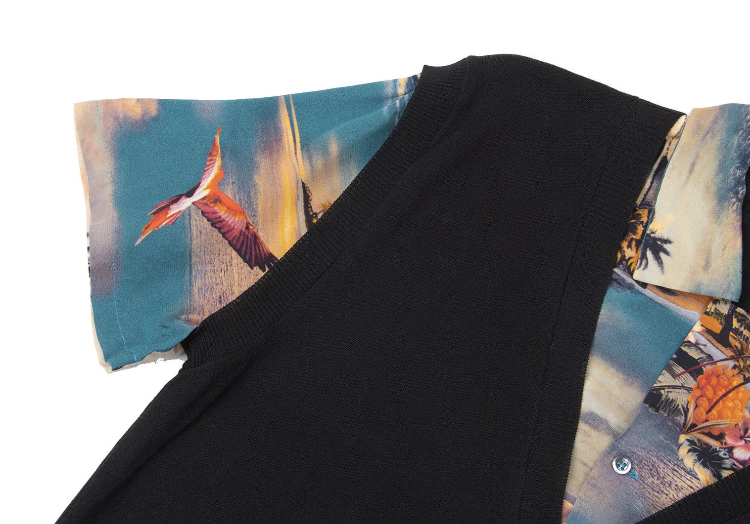 Jean Paul Gaultier Aloha Shirt Layered Design in Black and Other Colors Size US M / EU 48-50 / 2 - 7 Thumbnail