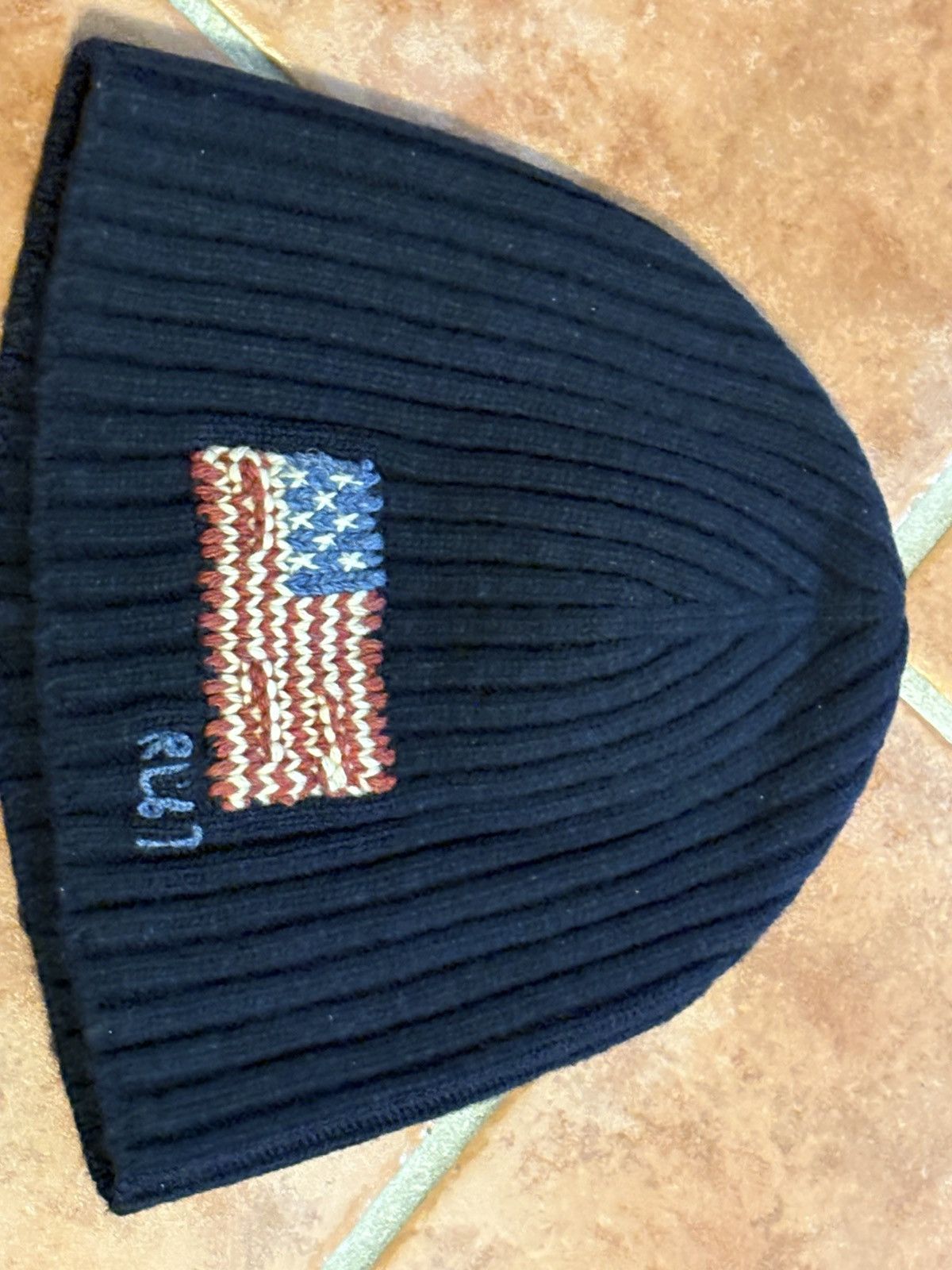 Polo Ralph Lauren Vintage Polo Ralph Lauren RL67 Flag Blue 80% Wool Knit cap Size ONE SIZE - 4 Thumbnail