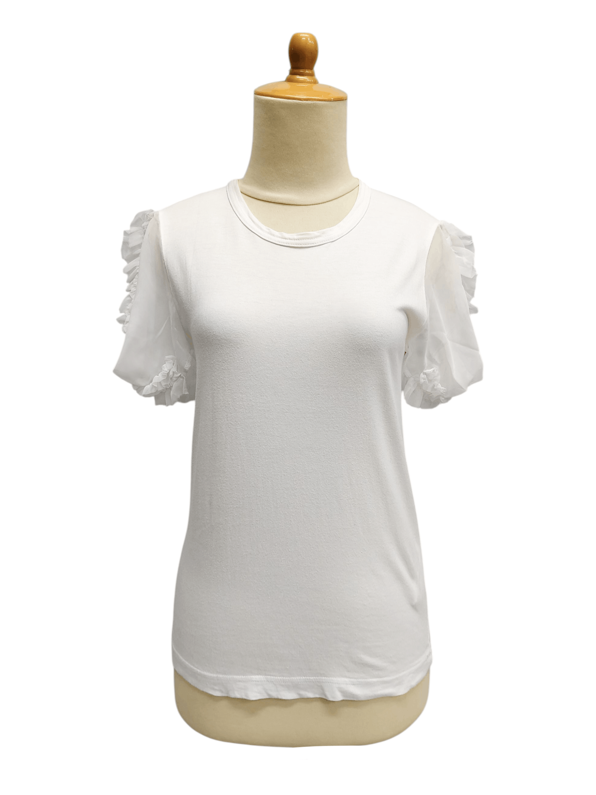 Comme des Garcons AD12 CDG- Balletcore Romantic Gothic Ruffle Sleeve Sheer Top Size S / US 4 / IT 40 - 1 Thumbnail