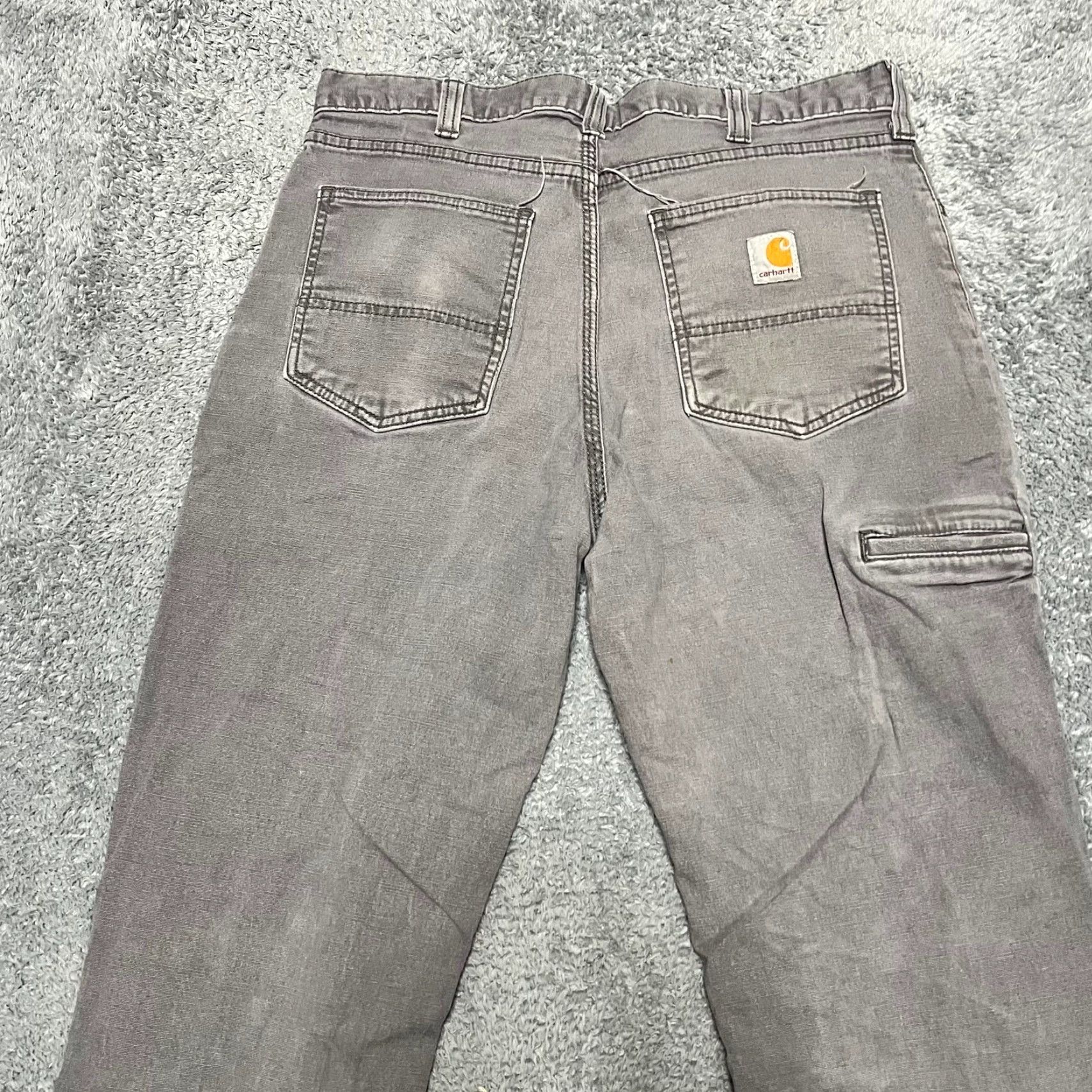 Carhartt VINTAGE Carhartt Pants Mens 34 x34 Gray Relaxed Canvas Distressed Work Mens Regular Chino Gray 34x34 90s Size US 34 / EU 50 - 4 Thumbnail