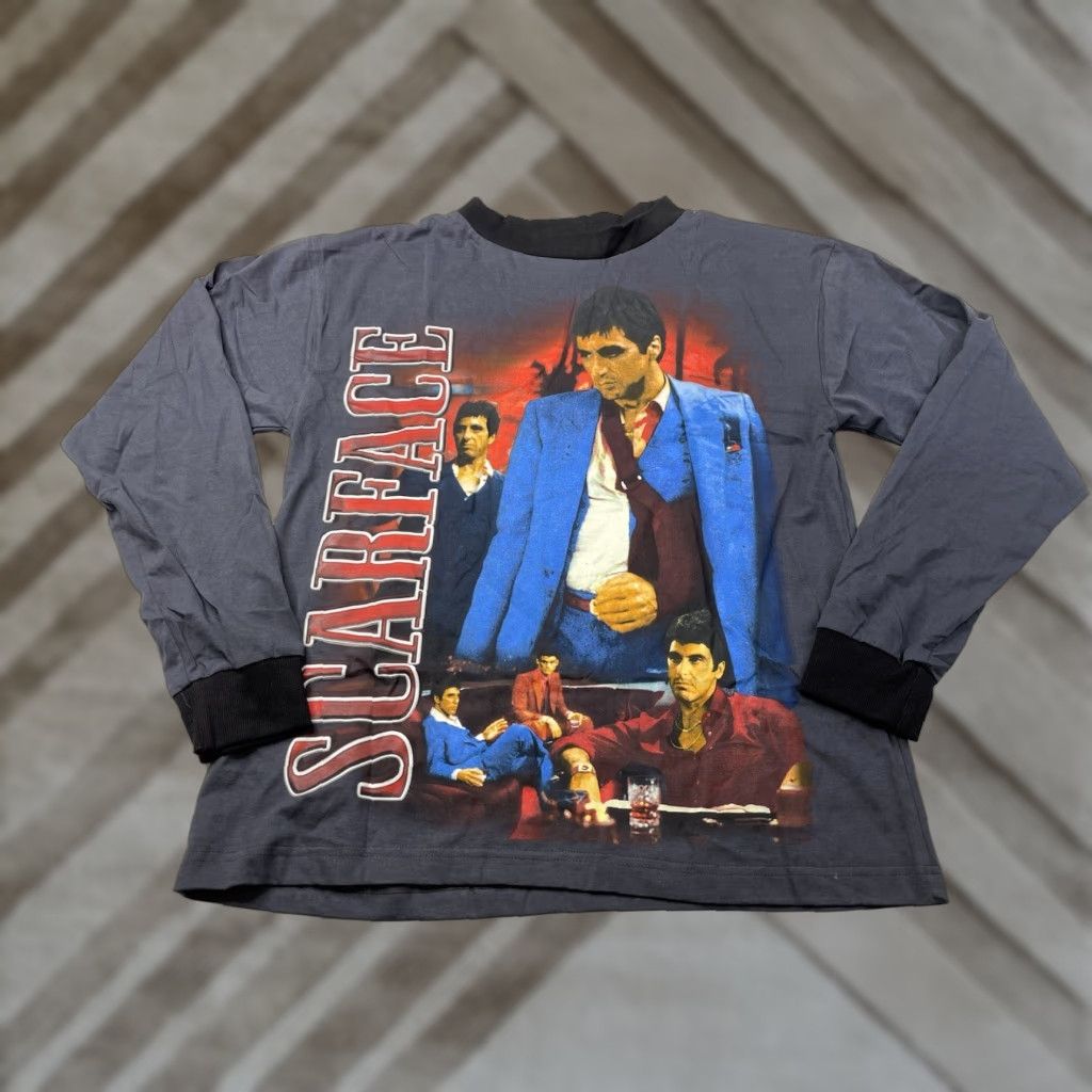 Marino Morwood Marino Morwood Scarface Tony Montana T Shirt Long Sleeve Rap Tee Mens M Gray Cotton Graphic Print Crew Neck Vintage 90s Hip Hop Movie Size US M / EU 48-50 / 2 - 1 Thumbnail