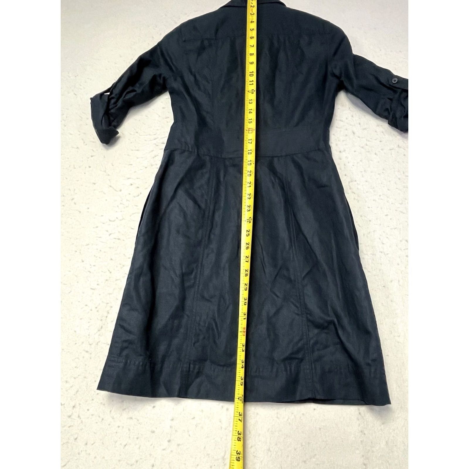 Banana Republic Banana Republic Women's Shirt Dress Black Button-Up Midi Long Sleeve Size 2 Cotton Hemp Canvas Regular Casual Workwear Size XS / US 0-2 / IT 36-38 - 4 Thumbnail