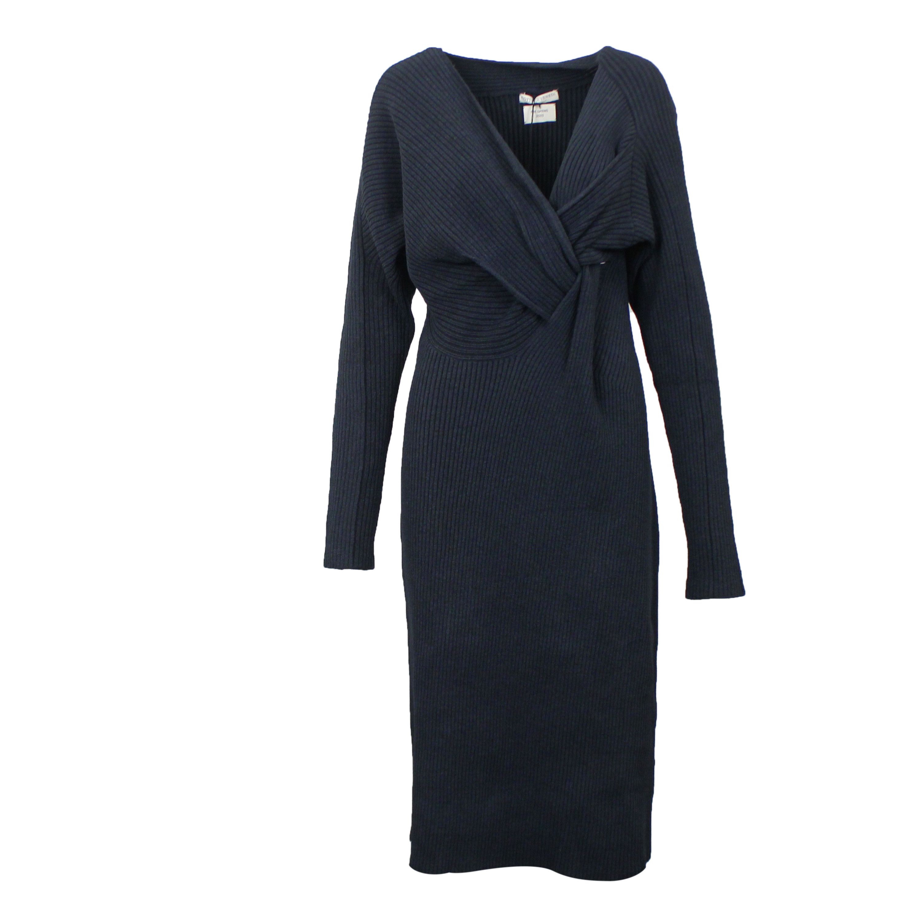 image of Bottega Veneta Chunky Knit Rib Weave Dress Size 44, Women's
