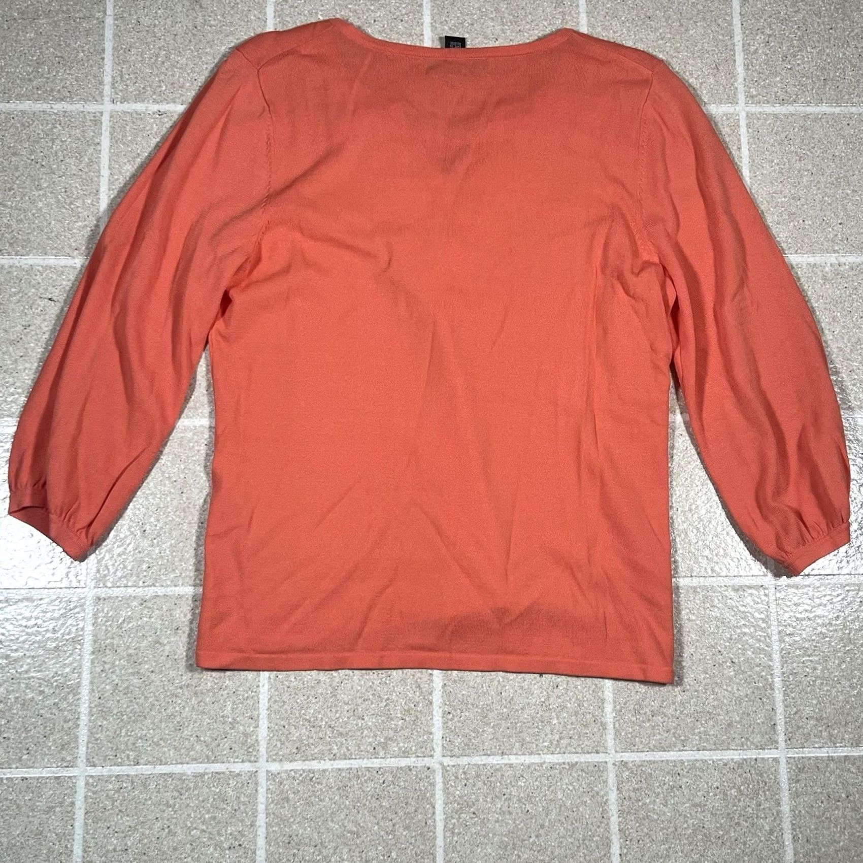 Vintage Cable & Gauge Women’s Blouse Top Cable Gauage Orange Petite Large Size L / US 10 / IT 46 - 3 Thumbnail