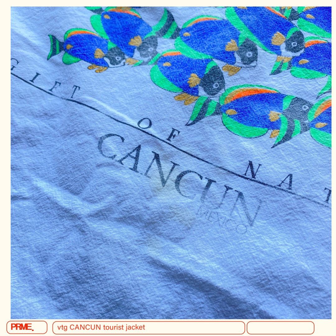 Japanese Brand × Vintage vintage 90s CANCUN MEXICO Tourist Big Spellout zip up jacket Size US L / EU 52-54 / 3 - 22 Thumbnail