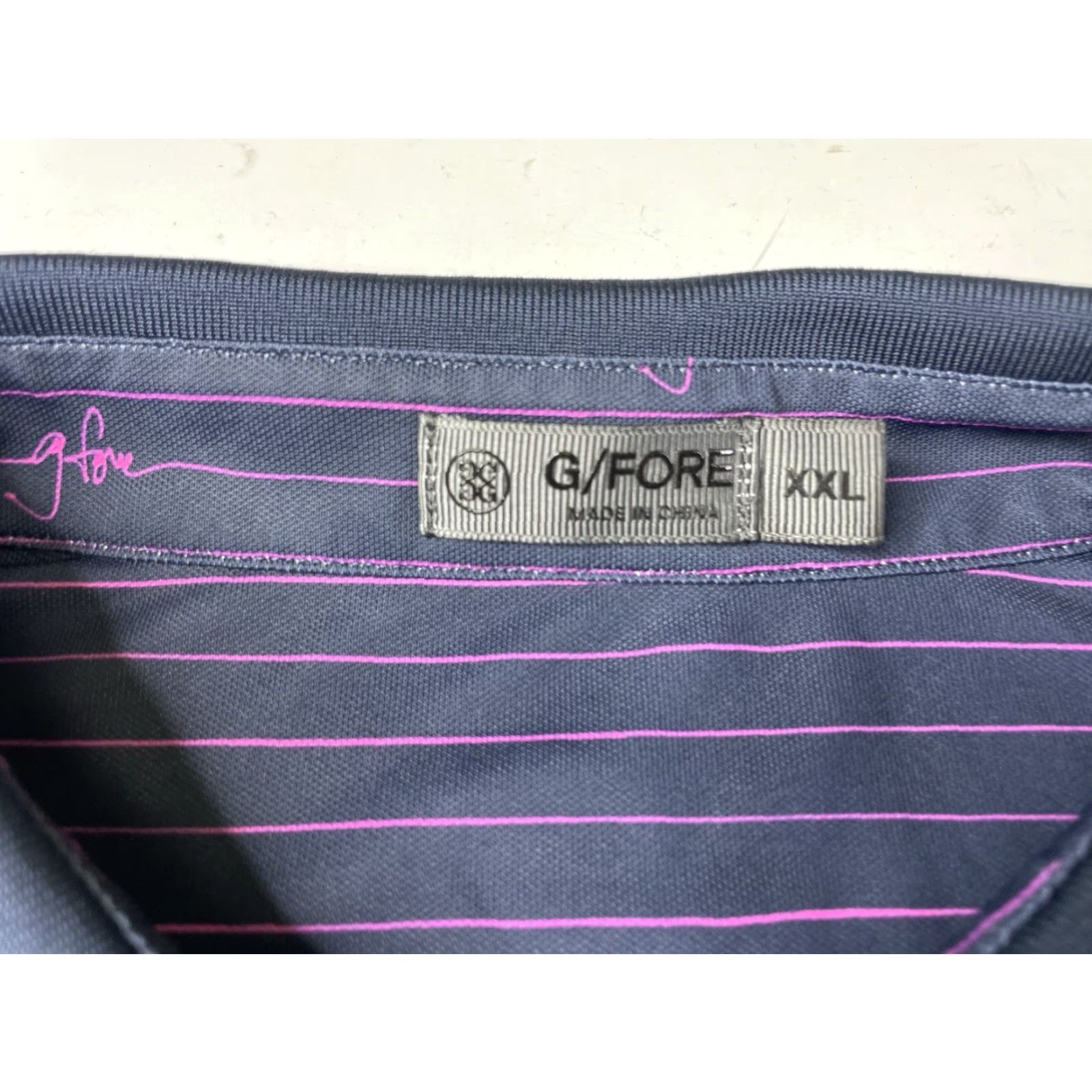 G/FORE G/Fore Polo Shirt Mens 2XL Blue Striped Short Sleeve Performance Golf Casual Activewear Rockland County Club Size US XXL / EU 58 / 5 - 4 Thumbnail