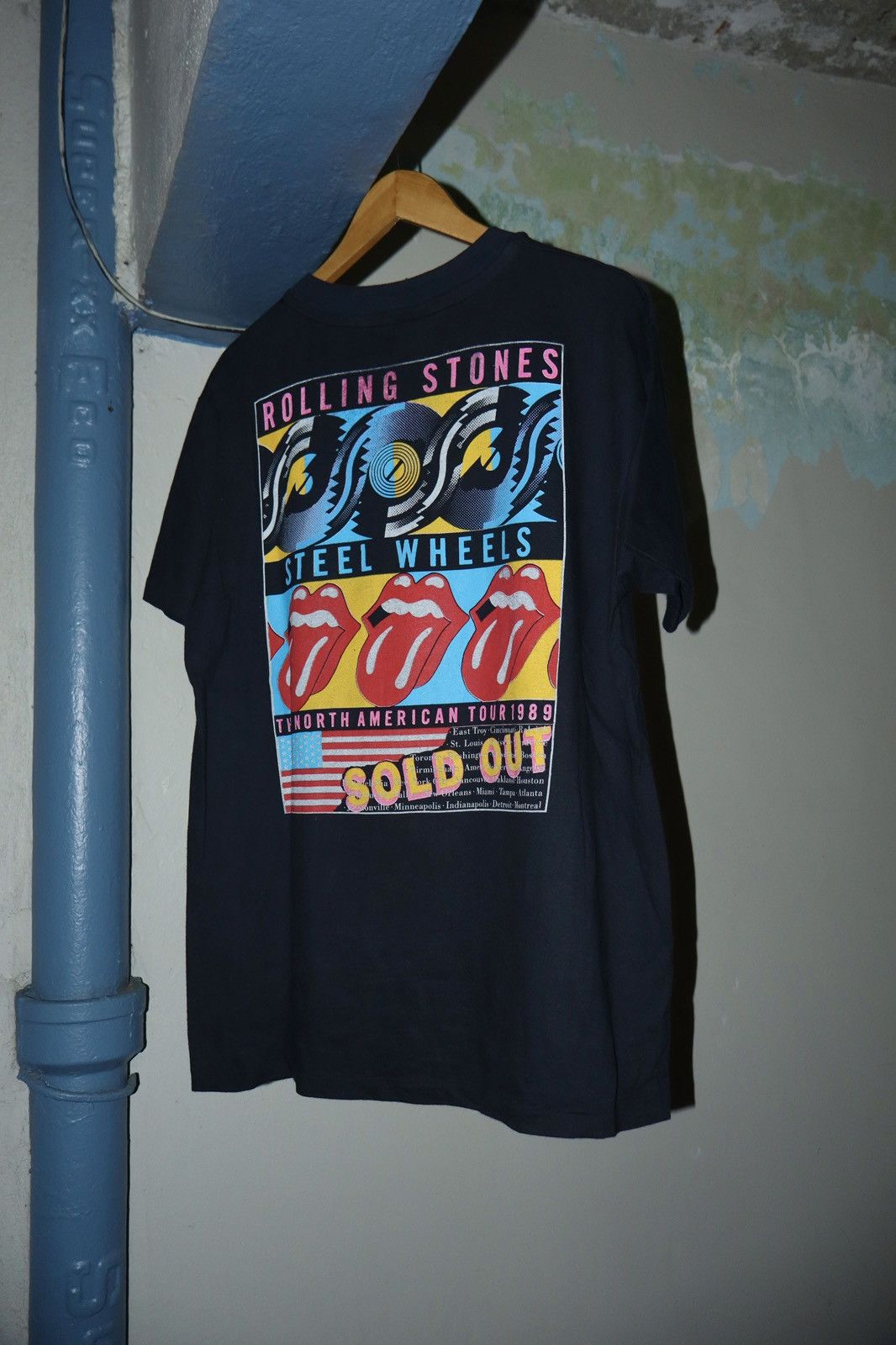 The Rolling Stones Vintage The Rolling Stones Steel Wheels tour 1989 tee Size US L / EU 52-54 / 3 - 4 Thumbnail