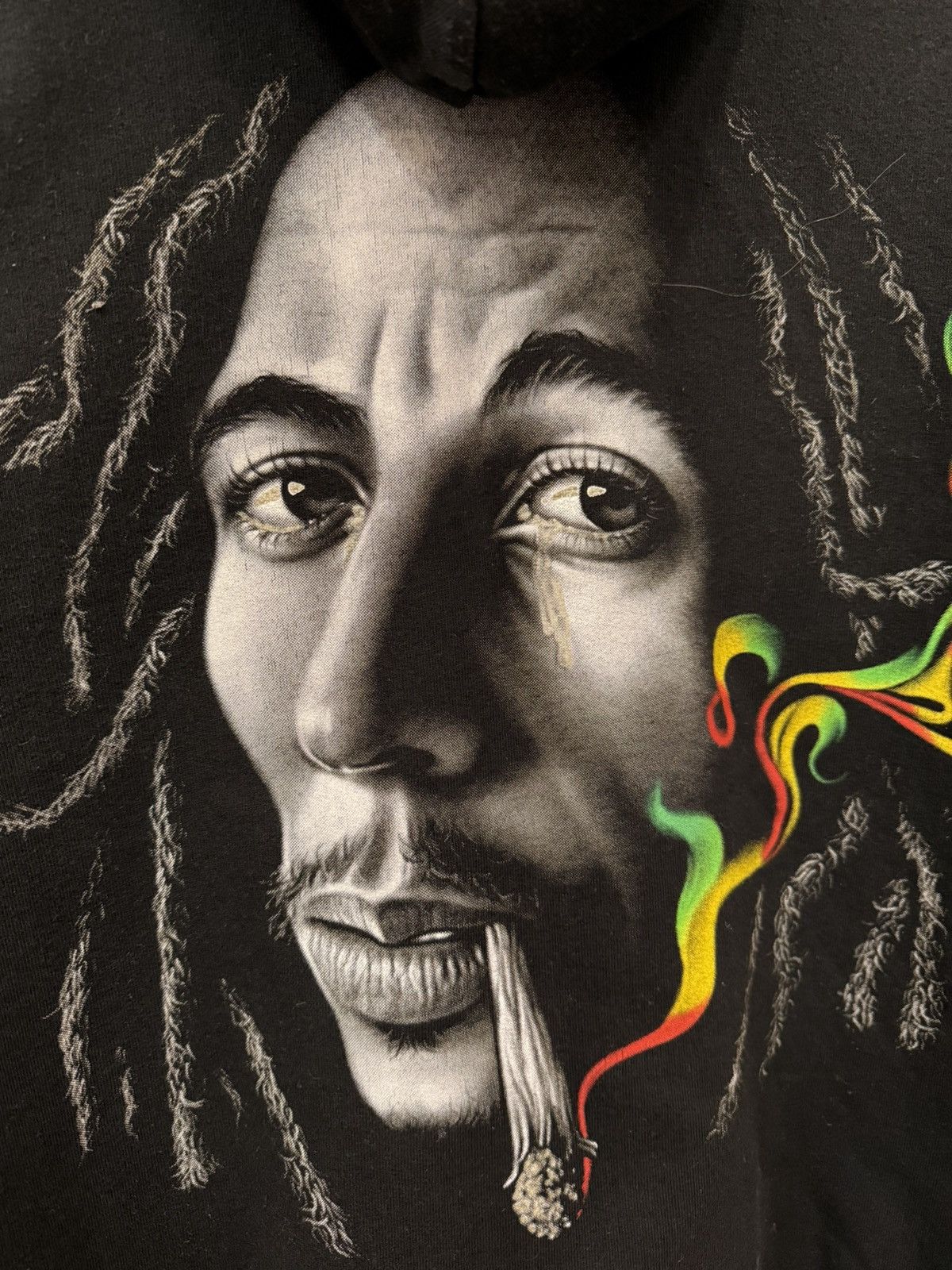 Bob Marley Vintage Bob Marley Black Zip Up Hoodie Full Print Size L Size US L / EU 52-54 / 3 - 12 Thumbnail