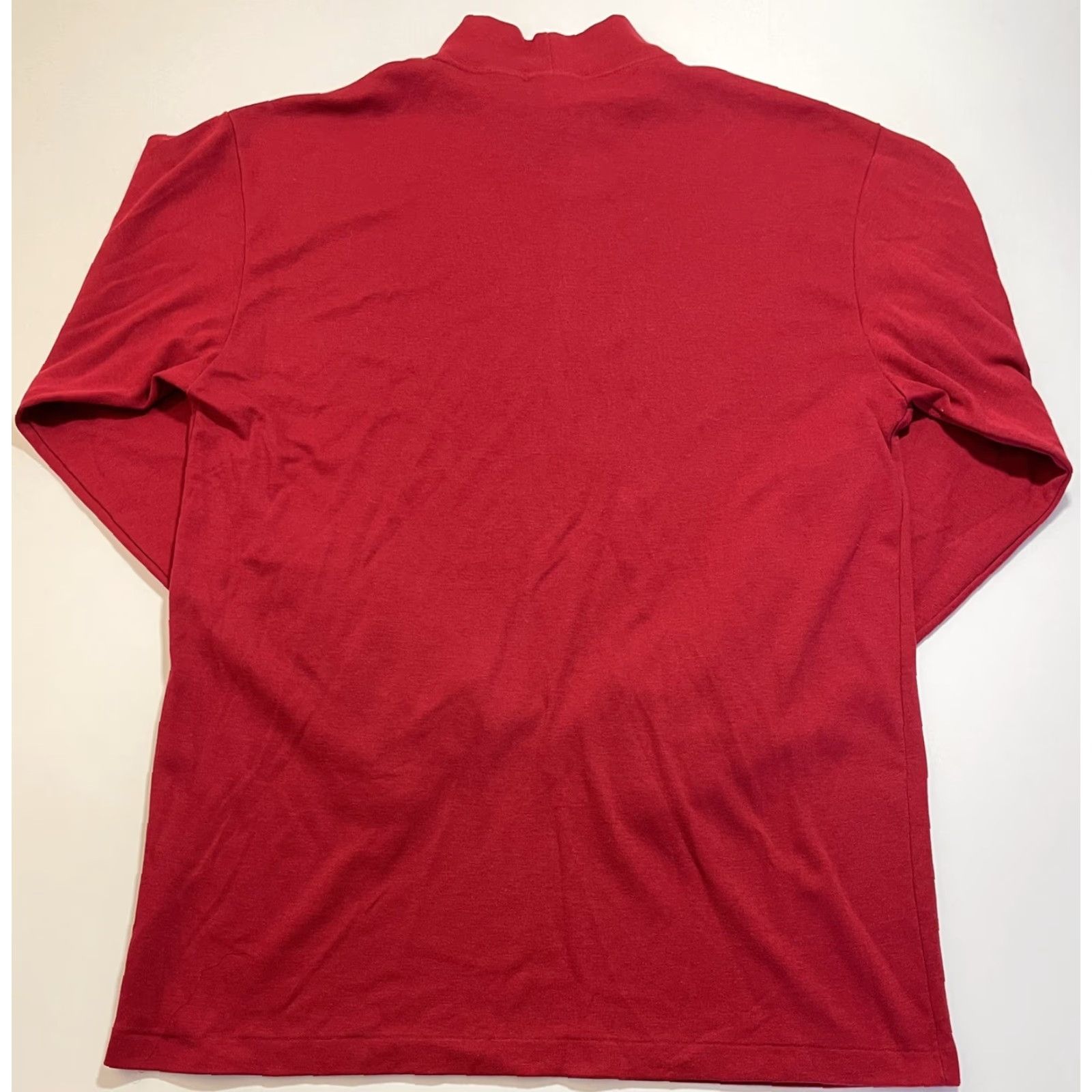 Vintage VINTAGE L.L. Bean Outdoor Shirt Mens Long Sleeve Mock Neck Pullover L Red 90s USA Size US L / EU 52-54 / 3 - 4 Thumbnail