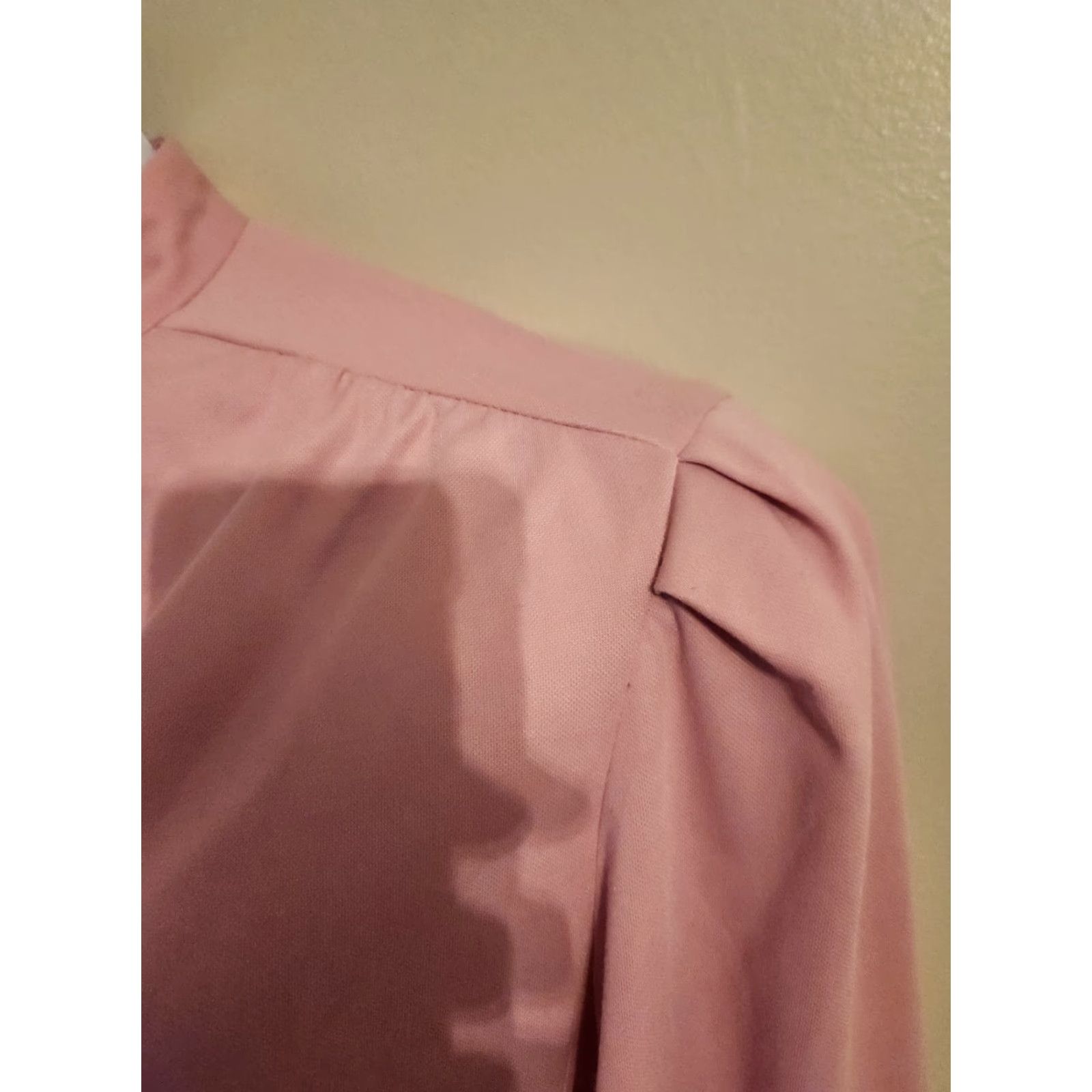 Vintage VINTAGE Carriage Court Secretary Midi Dress Pink 20W Plus 70s 80s Mauve Polyester Girls Women Mens Size 3XL / US 20-22 - 7 Thumbnail