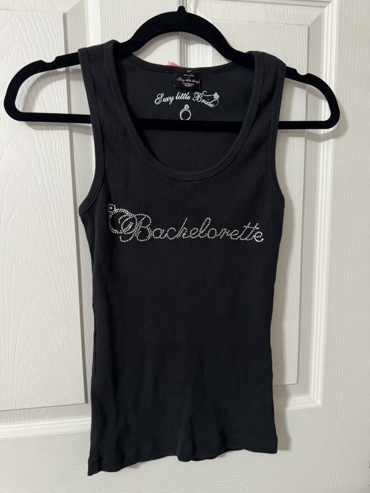 Victoria's Secret Victoria’s Secret Bachelorette Black Bedazzled Tank Top S Size S / US 4 / IT 40 - 1 Thumbnail