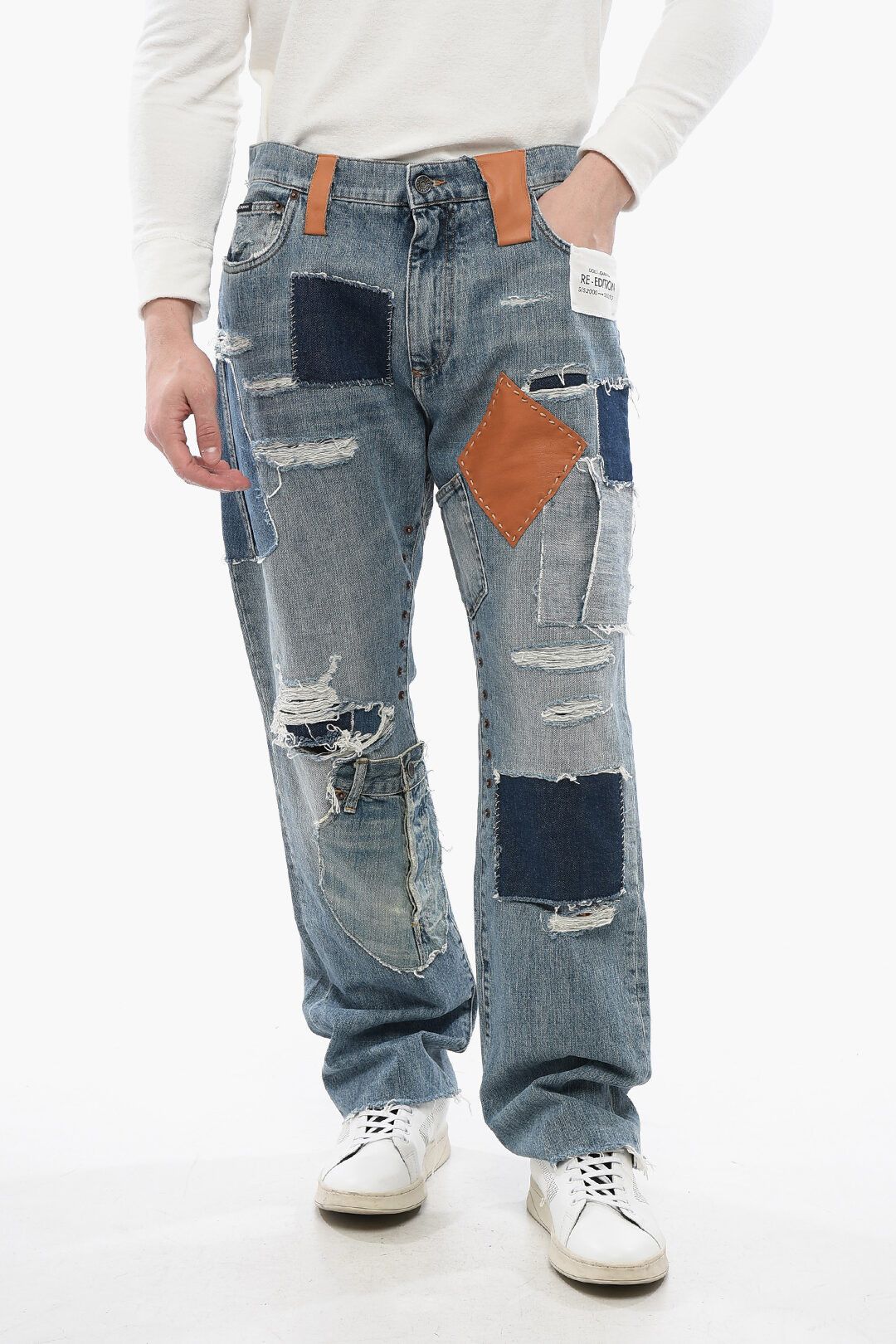 Dolce & Gabbana og1mm0825 Re-Edition Patchwork Denims in Light Blue Size US 34 / EU 50 - 1 Thumbnail