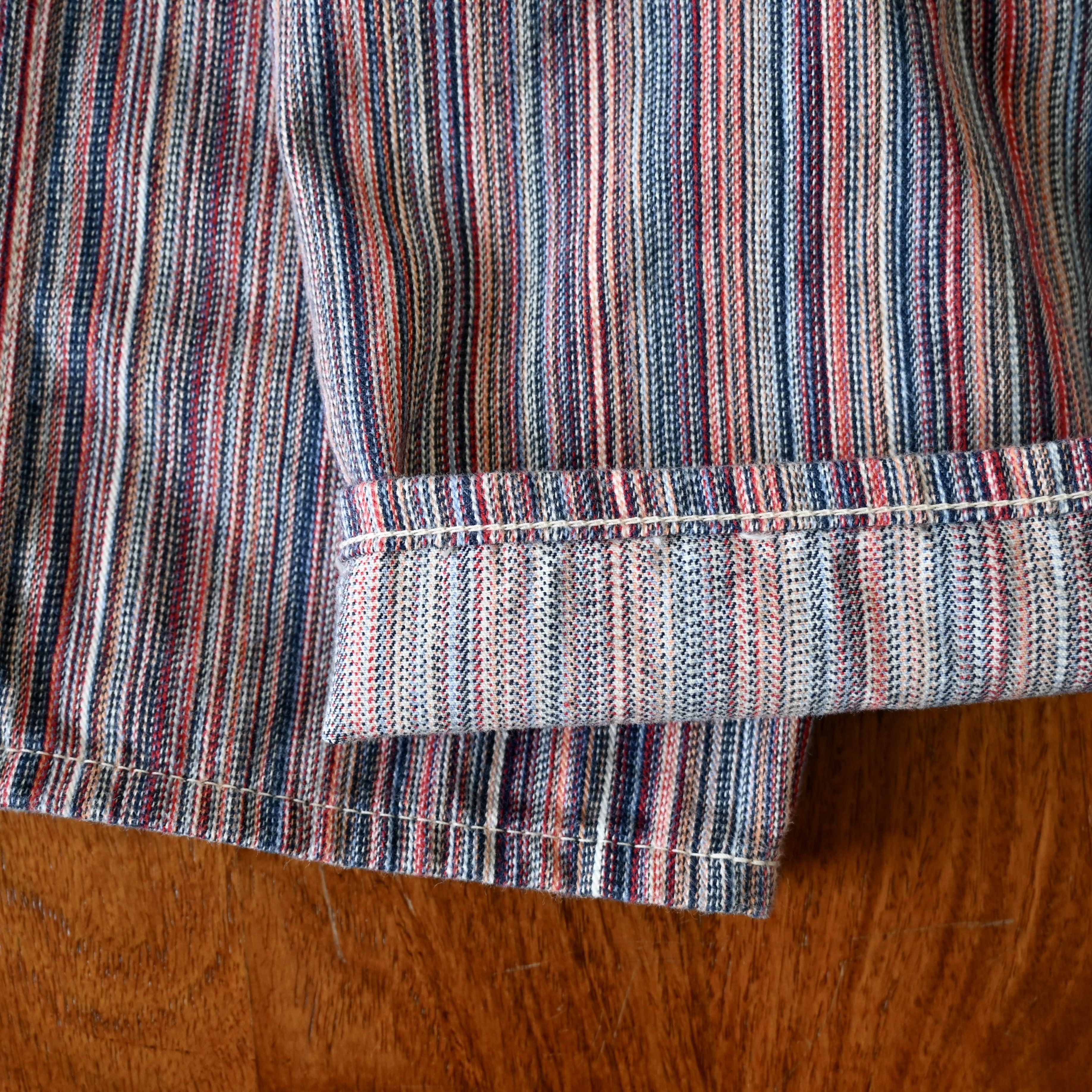 Warehouse & Co. DUBBLE WORKS 1970s Lee inspired striped cotton bush jeans Size US 31 - 13 Thumbnail
