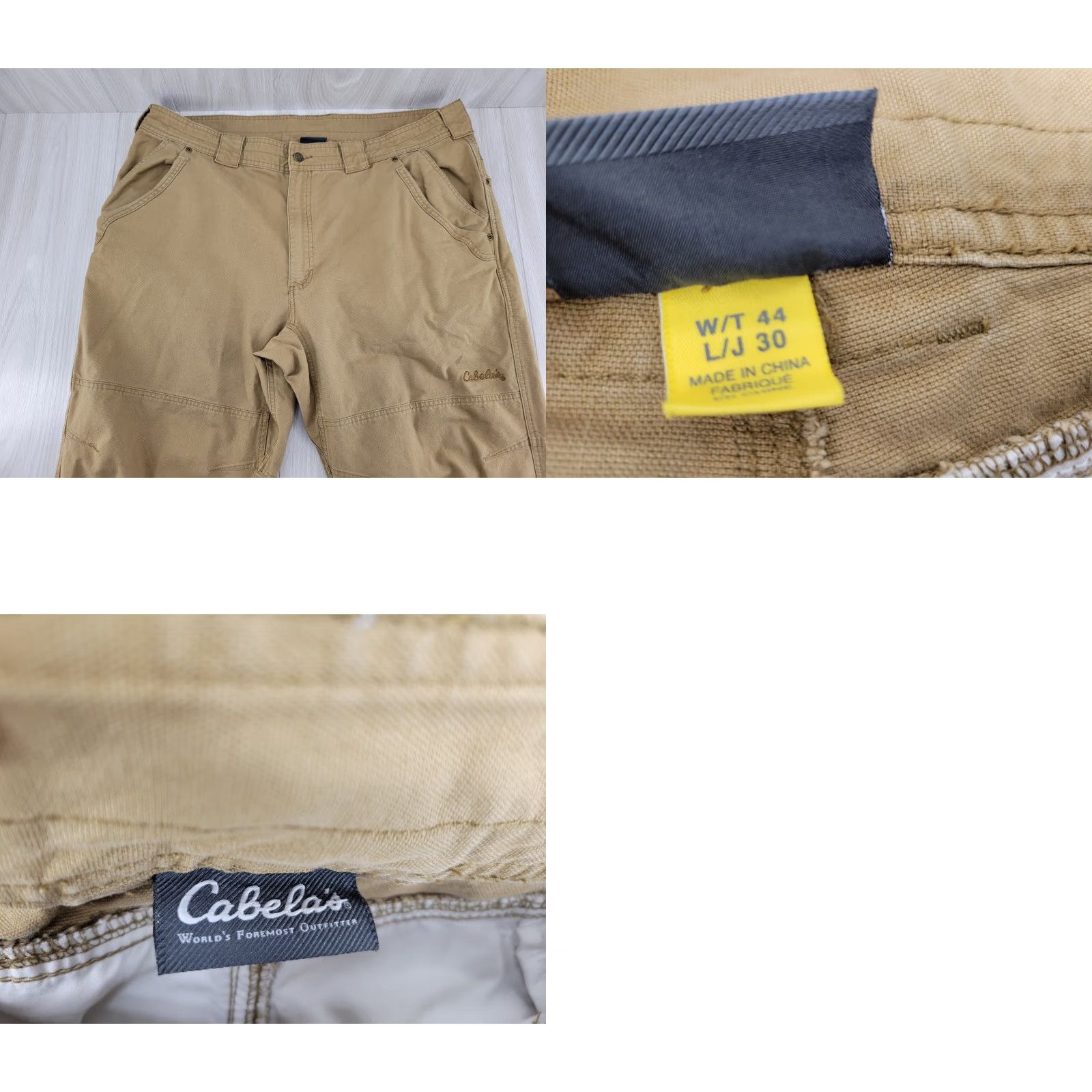 Vintage Cabela's Pants Mens 44X30 Tan Double Knee Carpenter Canvas Workwear Outdoor Shirt? Size US 44 / EU 60 - 8 Thumbnail