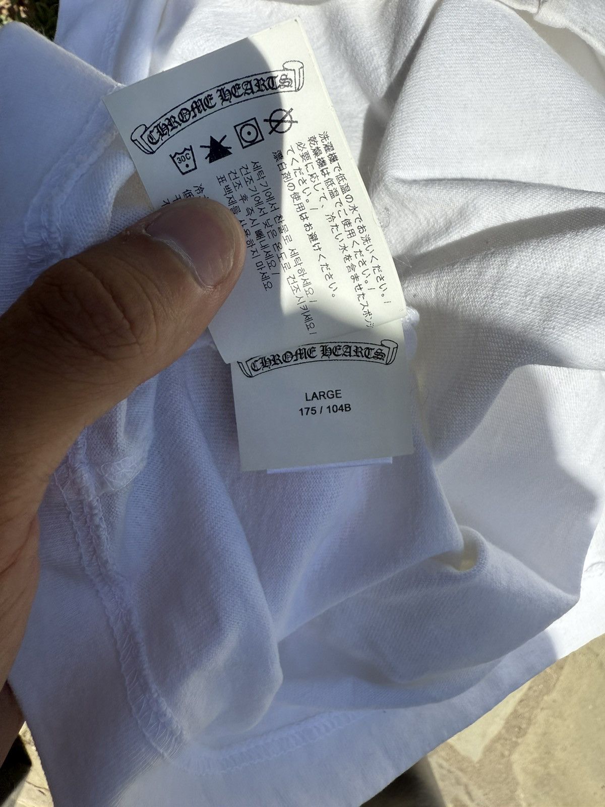 Chrome Hearts Chrome Hearts White Embroidered Cut & Sew T-shirt Size US L / EU 52-54 / 3 - 4 Thumbnail