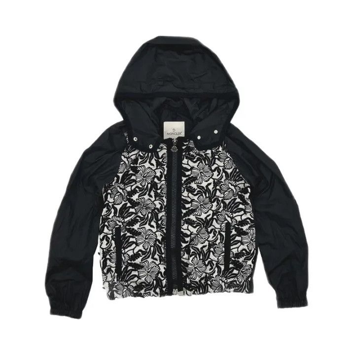 Moncler Moncler Black Floral Hooded Zip Jacket Size US XS / EU 42 / 0 - 1 Thumbnail