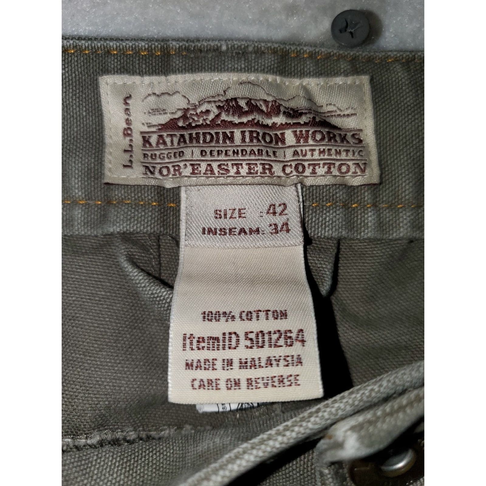 Vintage VINTAGE LL Bean Katahdin Iron Works Pants Mens Sz 42x34 Heavy Work Cargo Style Size US 42 / EU 58 - 5 Thumbnail