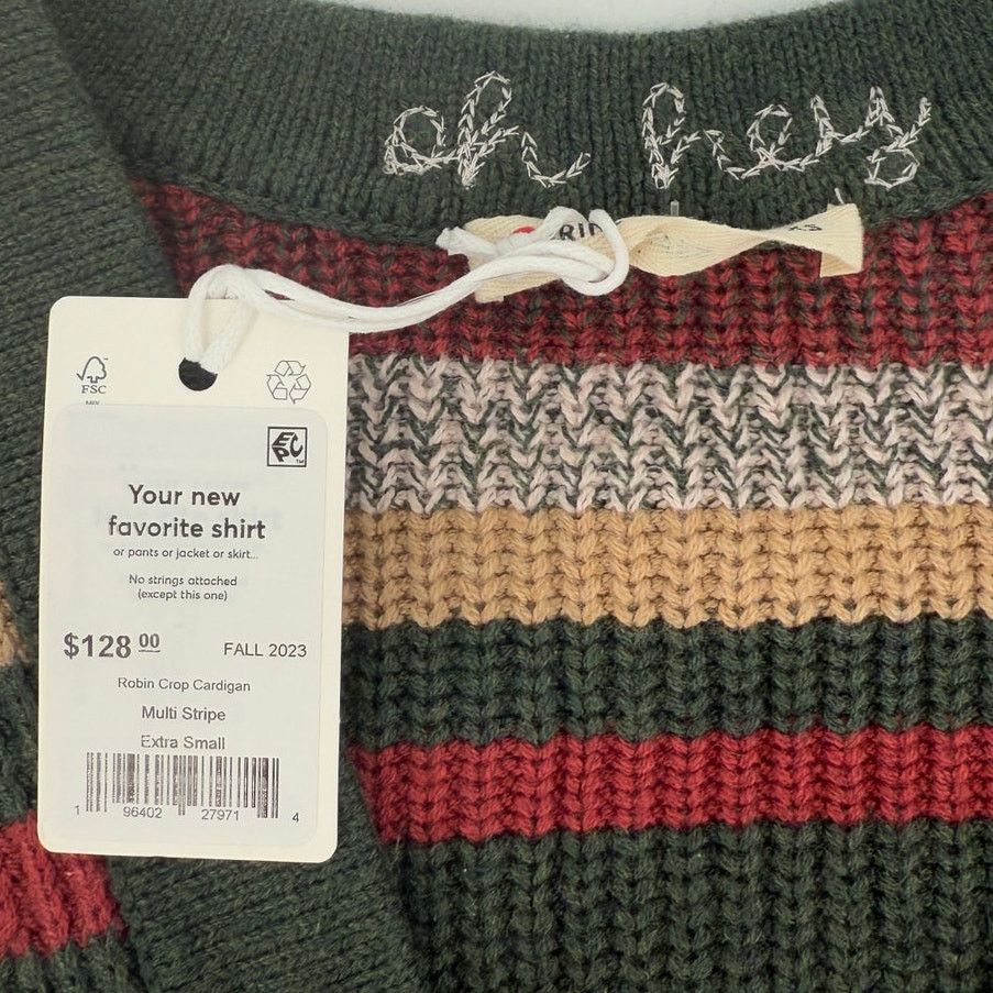 Marine Layer NWT Marine Layer Robin Merino Wool Multi Stripe Cardigan Size XS / US 0-2 / IT 36-38 - 4 Thumbnail