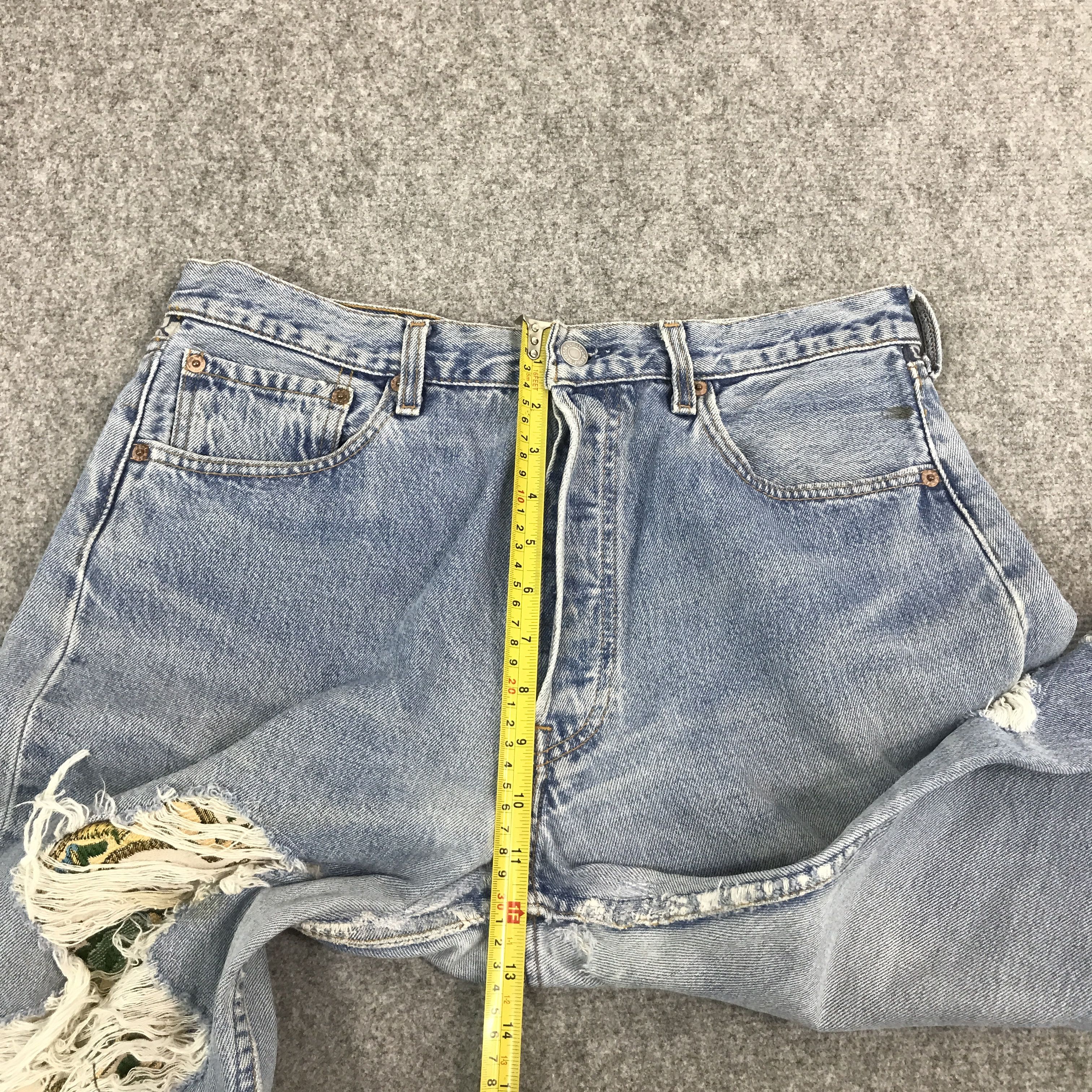 Levi's Vintage Clothing × Vintage LEVI'S 501 DISTRESSED PATCHWORK DENIM JEANS Size US 32 / EU 48 - 12 Thumbnail