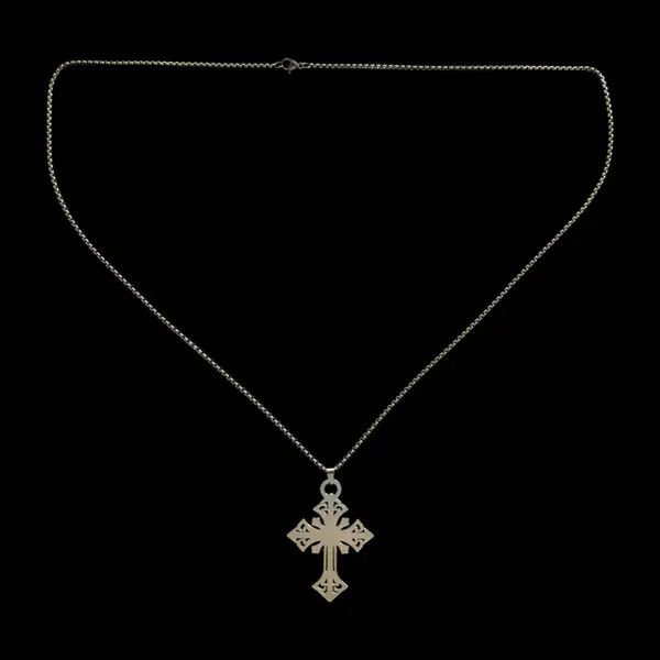 Jewelry Cross Pendant Necklace Punk Chain Size ONE SIZE - 4 Thumbnail
