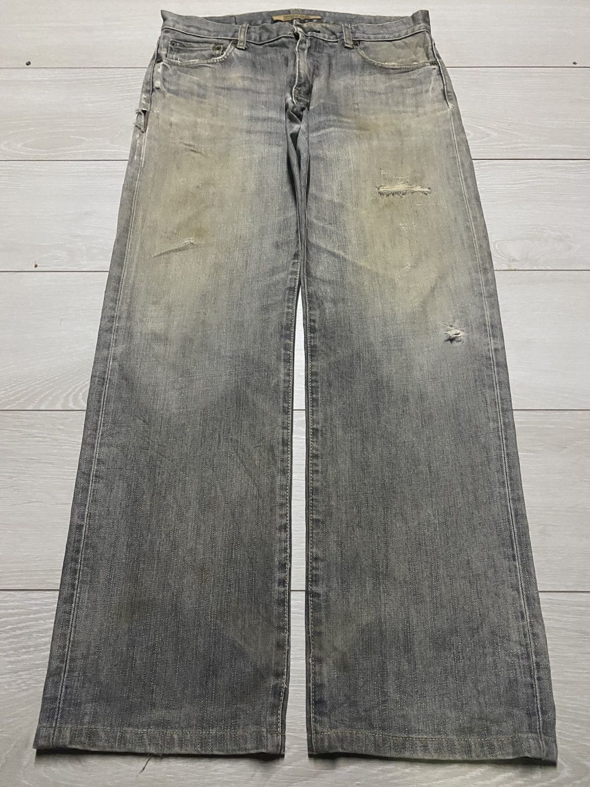 Vintage Japanese Brand Uniqlo S002 Crazy Mud Wash Jeans