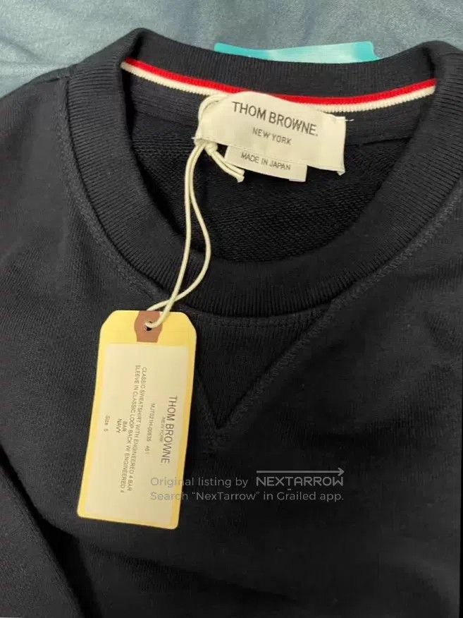 Thom Browne Thom Browne Striped knit crew-neck sweatshirt in deep blue Size US S / EU 44-46 / 1 - 3 Thumbnail