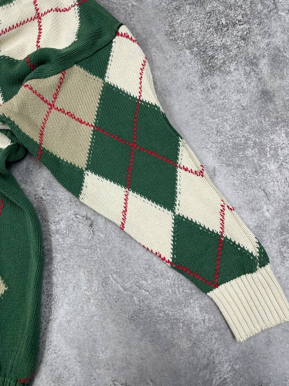 Burberry Burberrys Vintage Men Argyle Knit Sweater Green Beige Size L Size US L / EU 52-54 / 3 - 4 Thumbnail