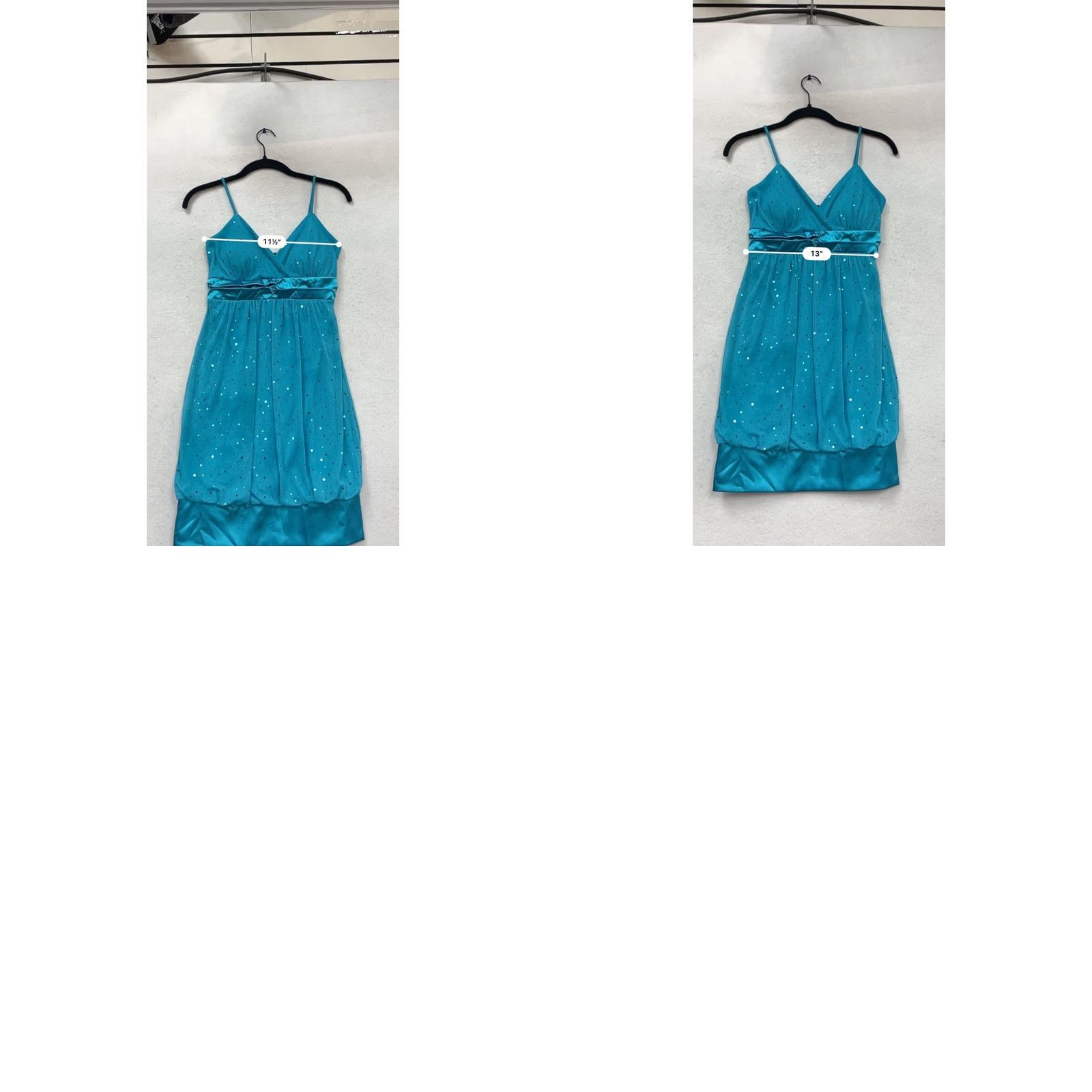 Altea Taboo Dress Polka Dot Spaghetti Strap Satin Hem Knee Length Sleeveless Womens S Teal/Sapphire Blue Size S / US 4 / IT 40 - 8 Thumbnail